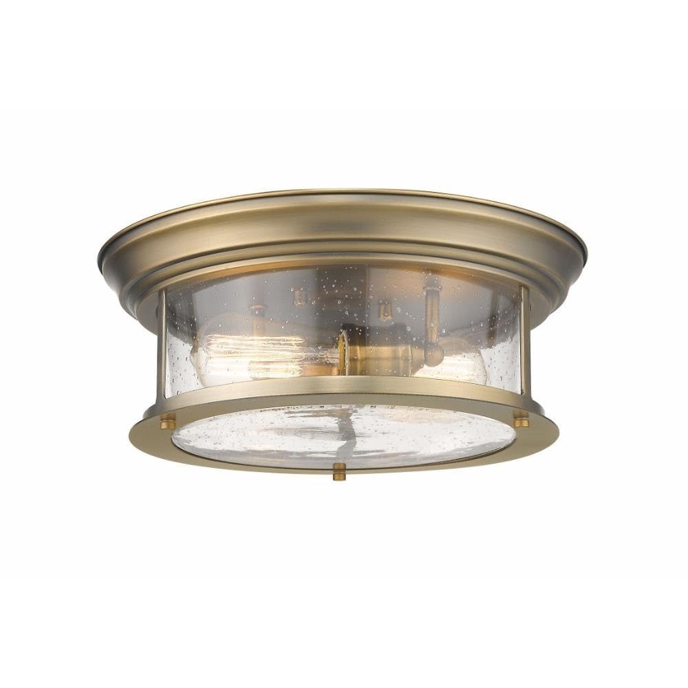Z-Lite 727F13-HBR 2-Light Flush Mount Ceiling Fixture - 14