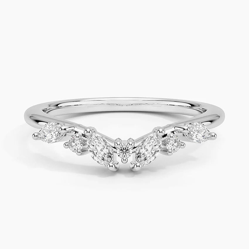 0.28CTW Luxe Yvette Diamond Wedding Band Ring - 14K White Gold Bridal Jewelry for Women, Anniversary & Engagement Gift - Perfect for Weddings, Proposals & Special Occasions