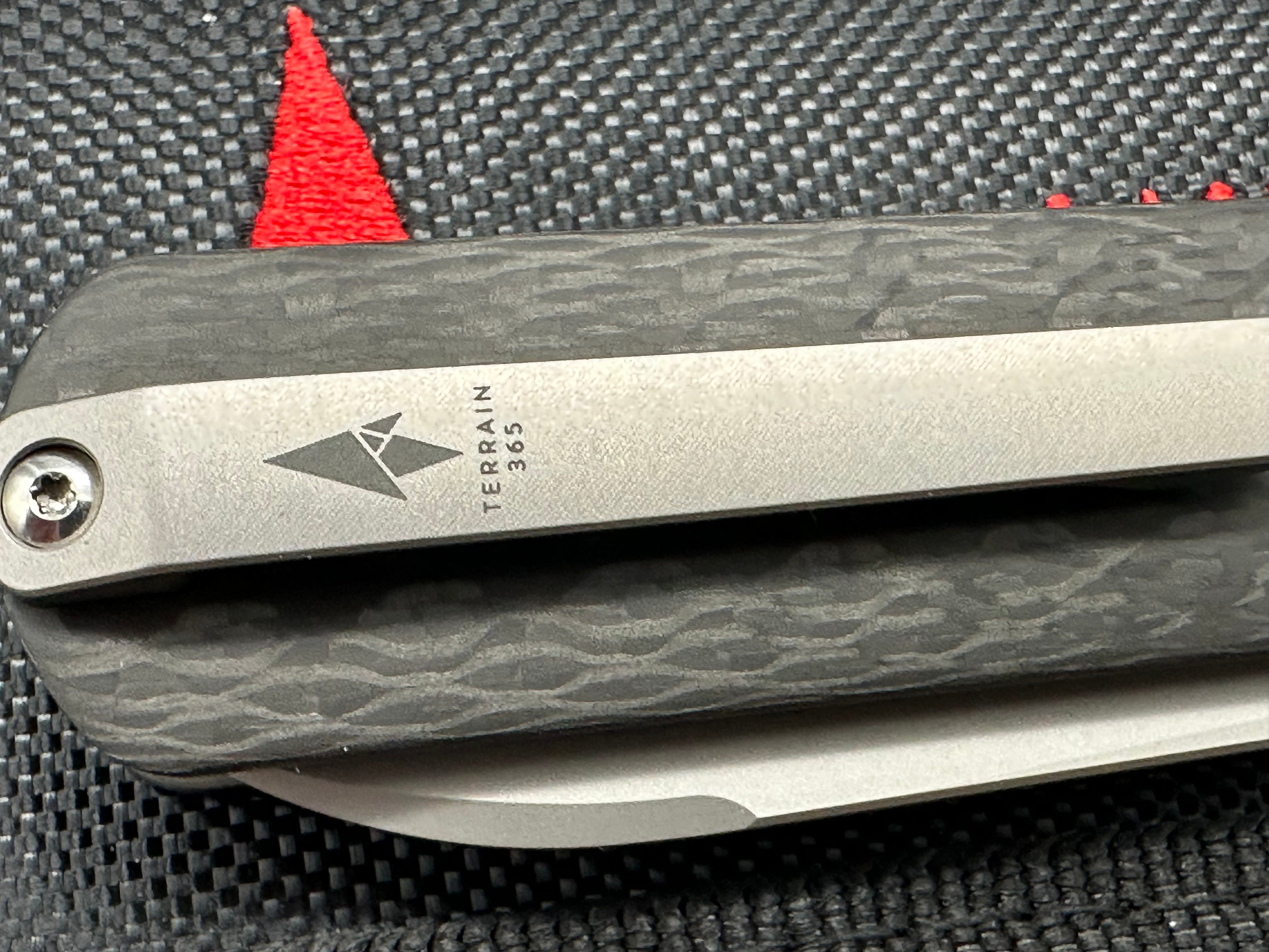 TERRAIN 365 Otter Flip ATB Carbon Fiber Pocket Knife with Terravantium Blade - EDC, Outdoor Survival & Camping Gear