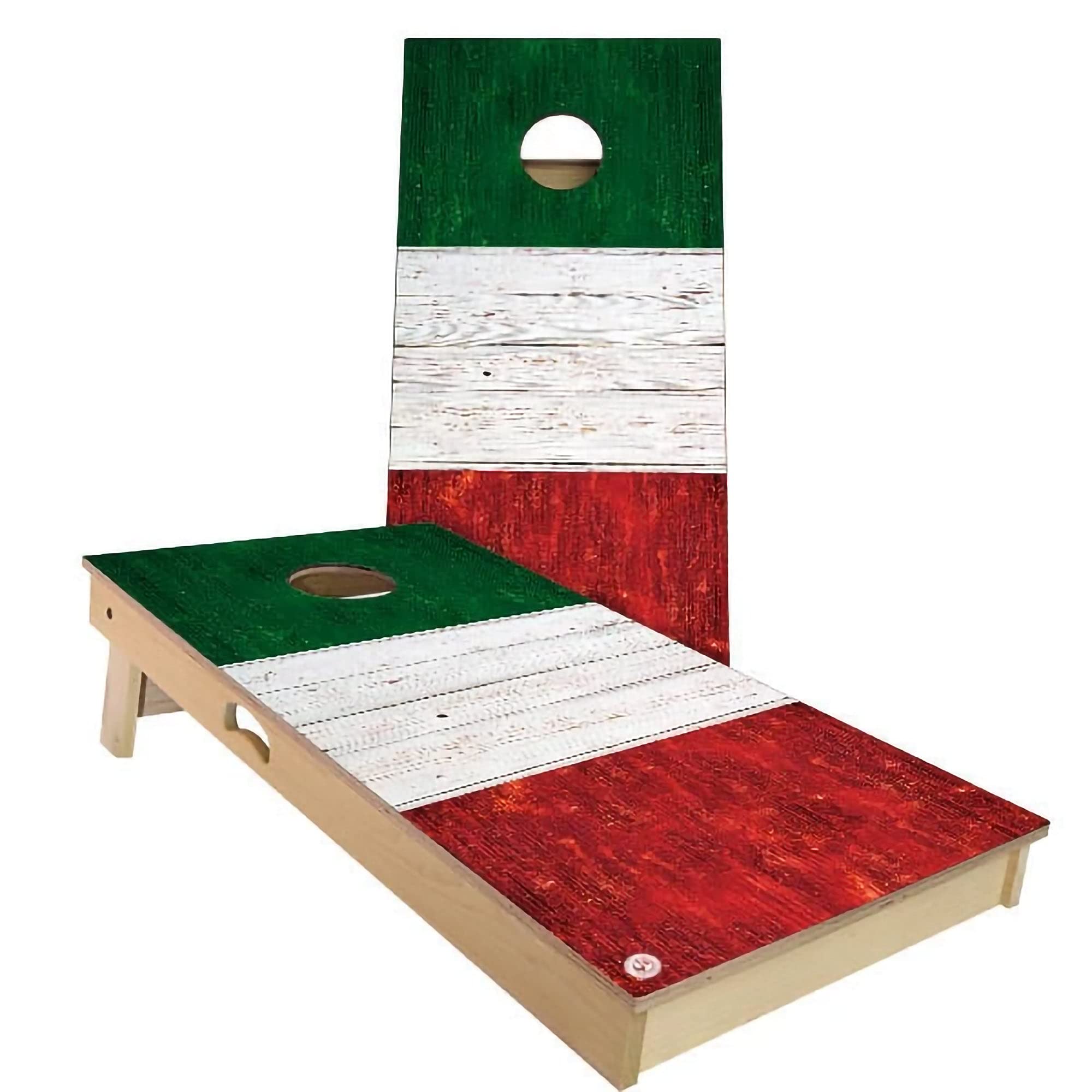 Skip's Garage Italy Flag Cornhole Set - Premium Solid Wood Custom Cornhole Boards (Made in USA) - Choose Size & Accessories - Perfect for Tailgating, Backyard BBQs & Outdoor Parties