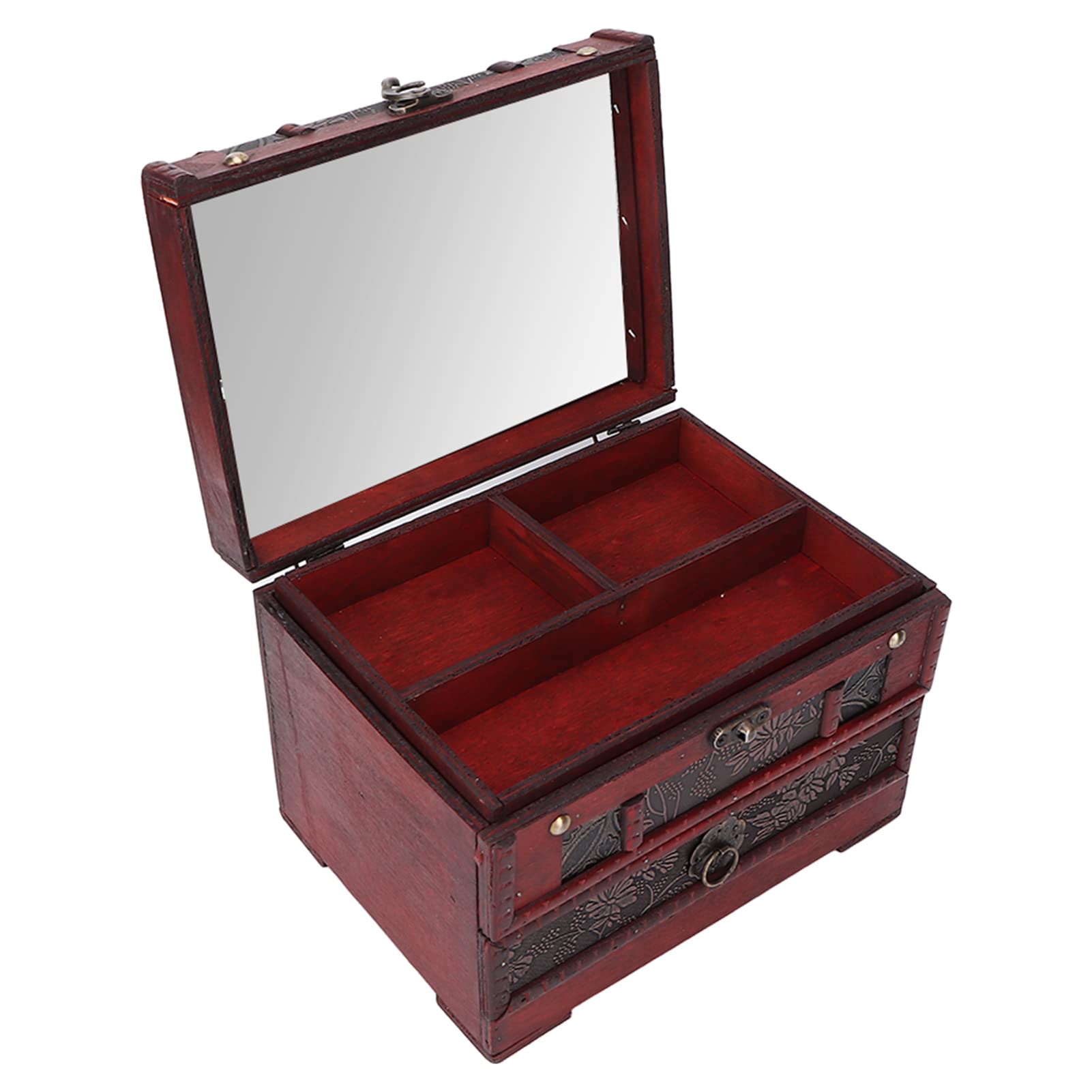 Vintage Jewelry Box with Drawers - Lightweight Storage Organizer for Necklaces, Rings & Earrings | Perfect for Bedroom, Office & Living Room Decor
