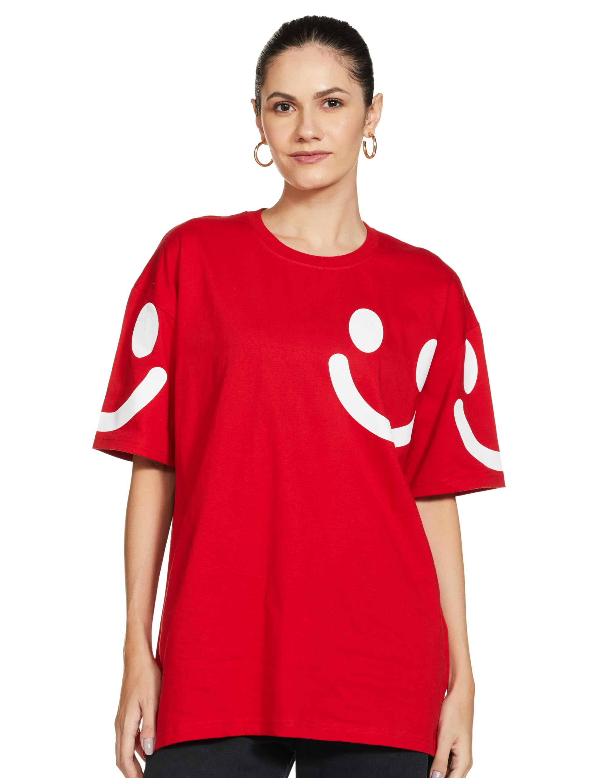 T2F Women's Oversized Fit T-Shirt - Soft Cotton Loose Casual Tee for Everyday Wear | Perfect for Lounge, Streetwear & Summer Outfits