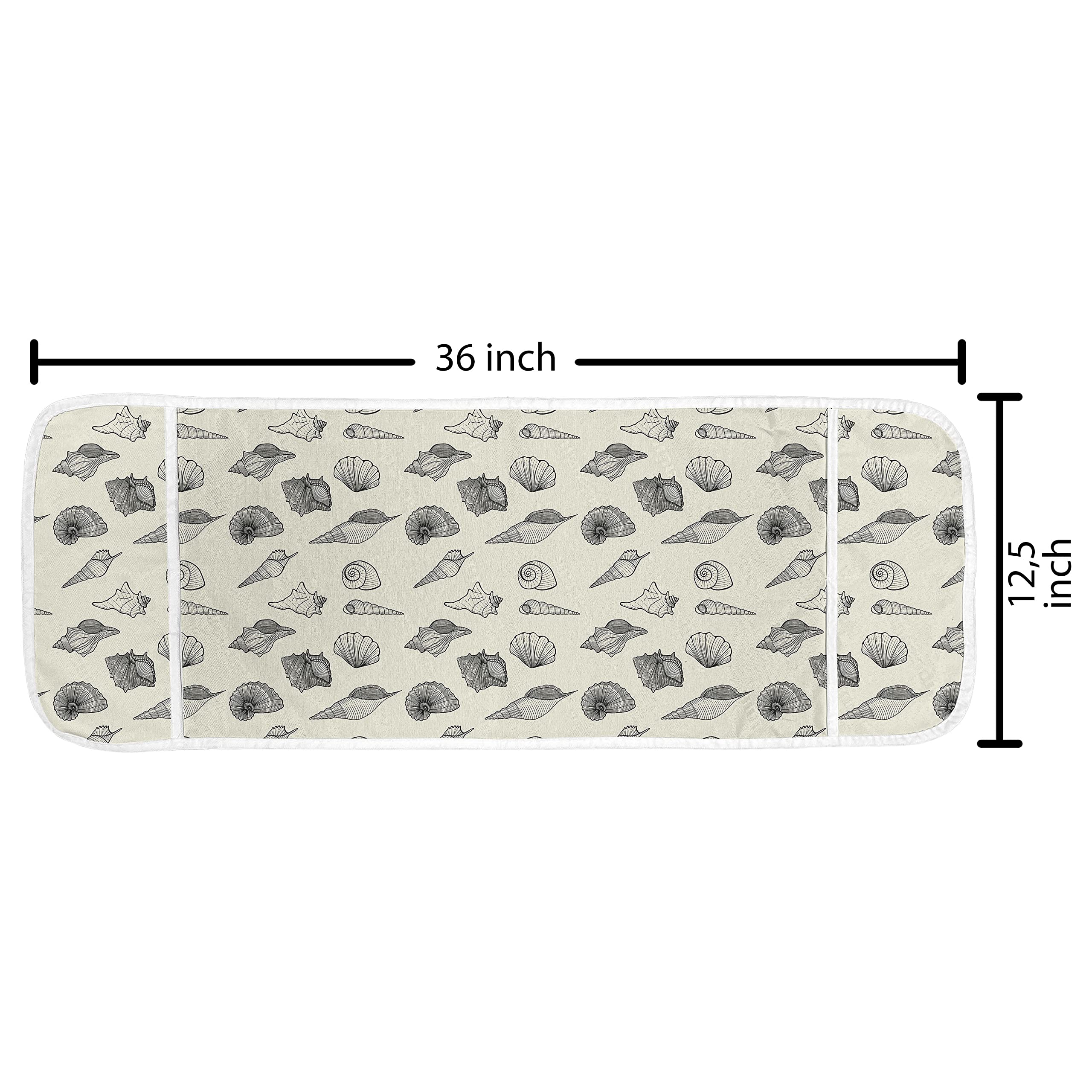 Lunarable Nautical Microwave Oven Cover - Waterproof Marine Themed Kitchen Organizer with Pockets, 36
