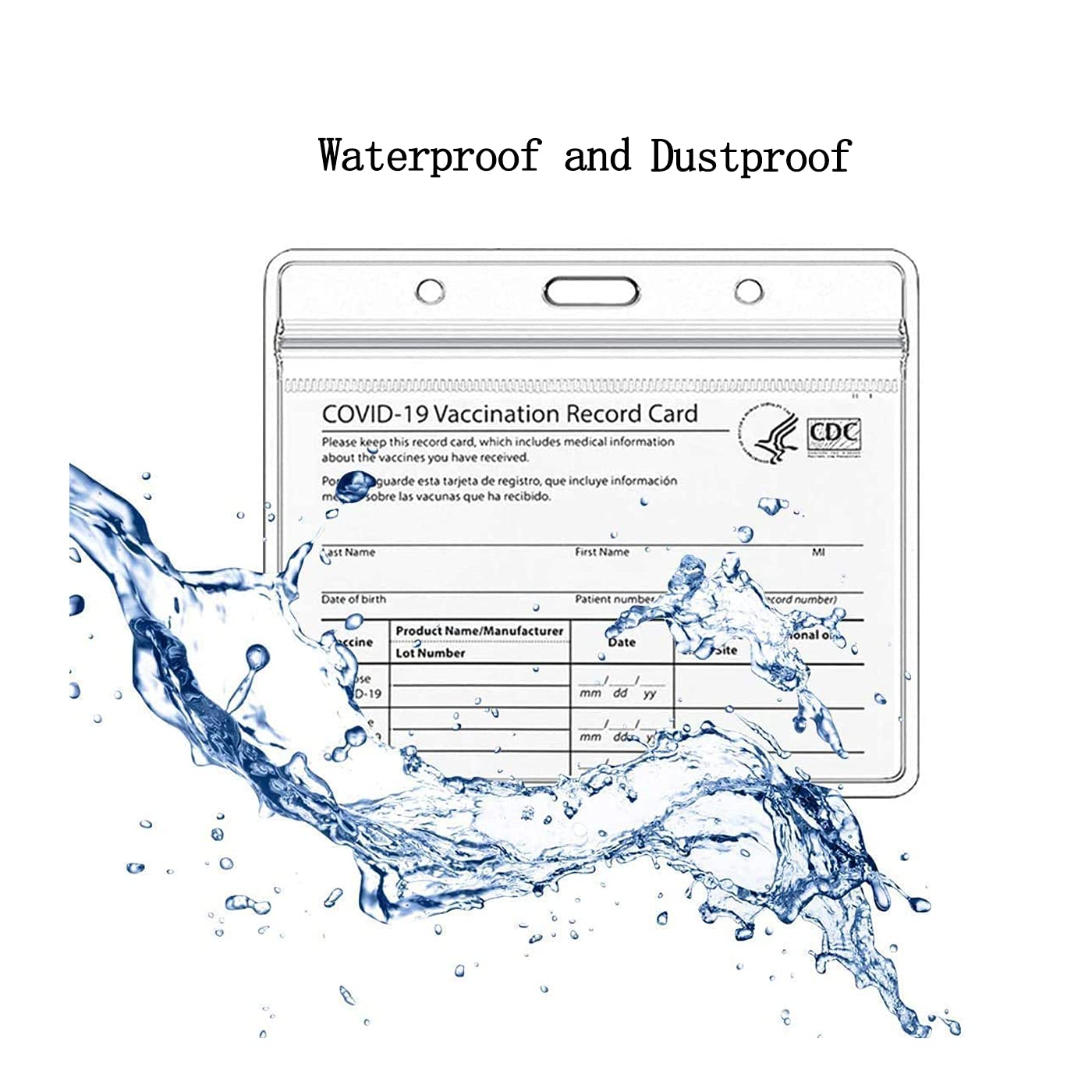 Waterproof CDC Card Holder 4x3in - 5PC for Travel & Events