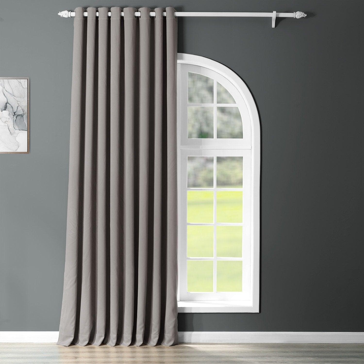 Neutral Grey Extra Wide Grommet Blackout Curtains for Bedroom & Living Room - Light Blocking Window Drapes for Better Sleep & Privacy