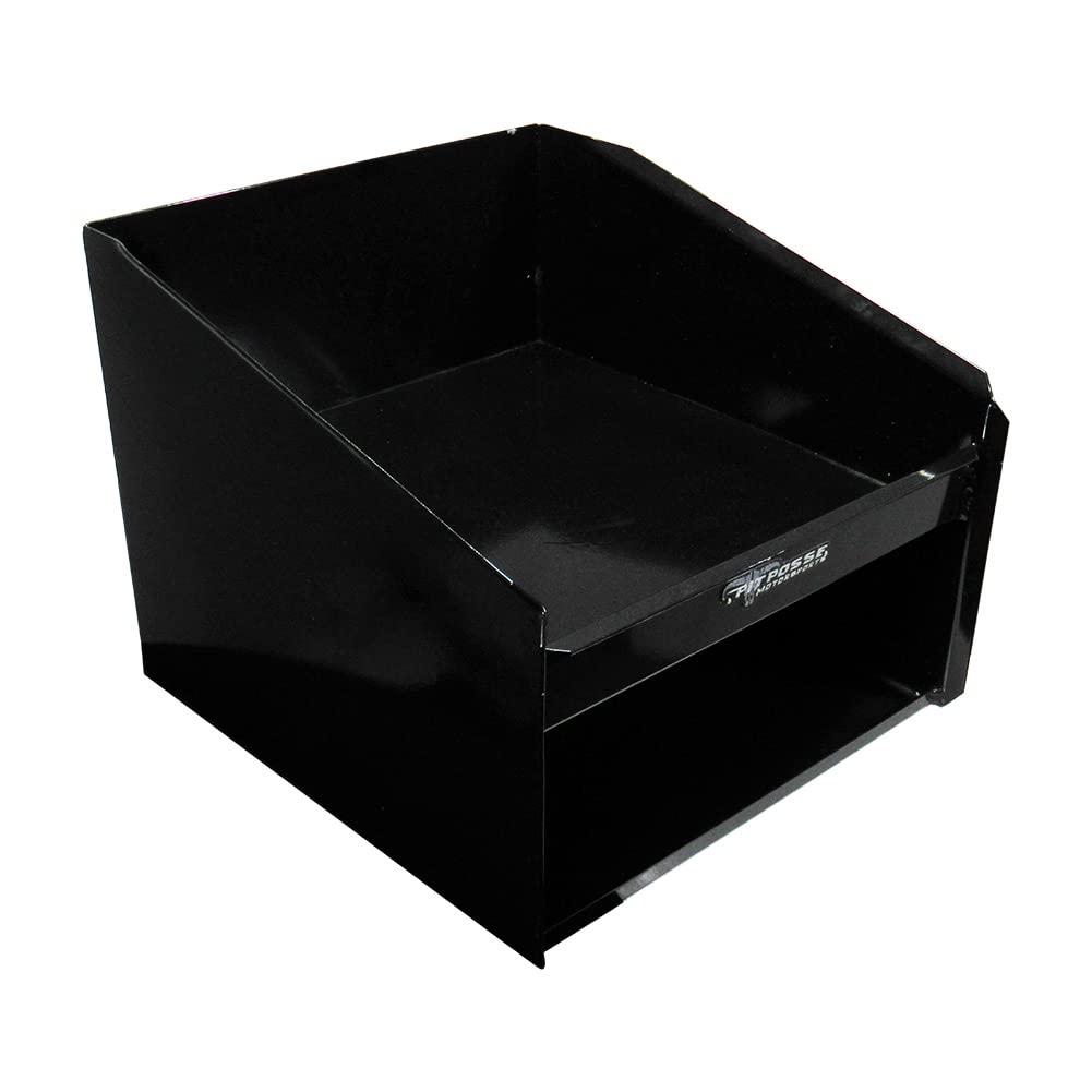 Pit Posse 447BK Single Helmet Storage Cabinet - Aluminum Enclosed Race Trailer & Garage Organizer - Made in USA - Perfect for Motorcycle, Racing Gear & Workshop Storage