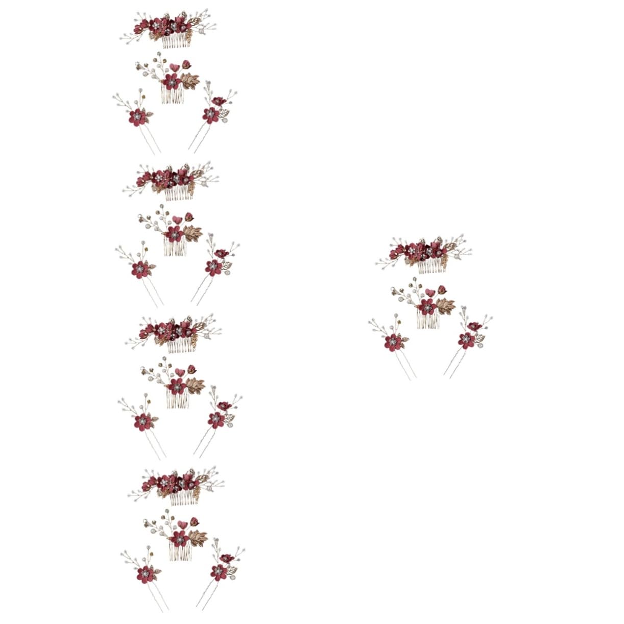5 Sets Wedding Hairpins for Bride - Pearl Flower Hair Clips, Hair Comb Accessories for Women (Zinc Alloy) - Perfect for Bridal Shower, Wedding Ceremony & Special Occasions