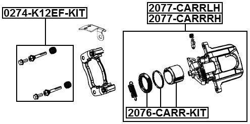 Febest 2077-CARRLH Rear Left Brake Caliper Assembly - OEM 68029849AD Replacement - Compatible with Select Car Models - Perfect for Brake Repair & Maintenance