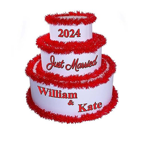 White and Red Just Married with Formal Font