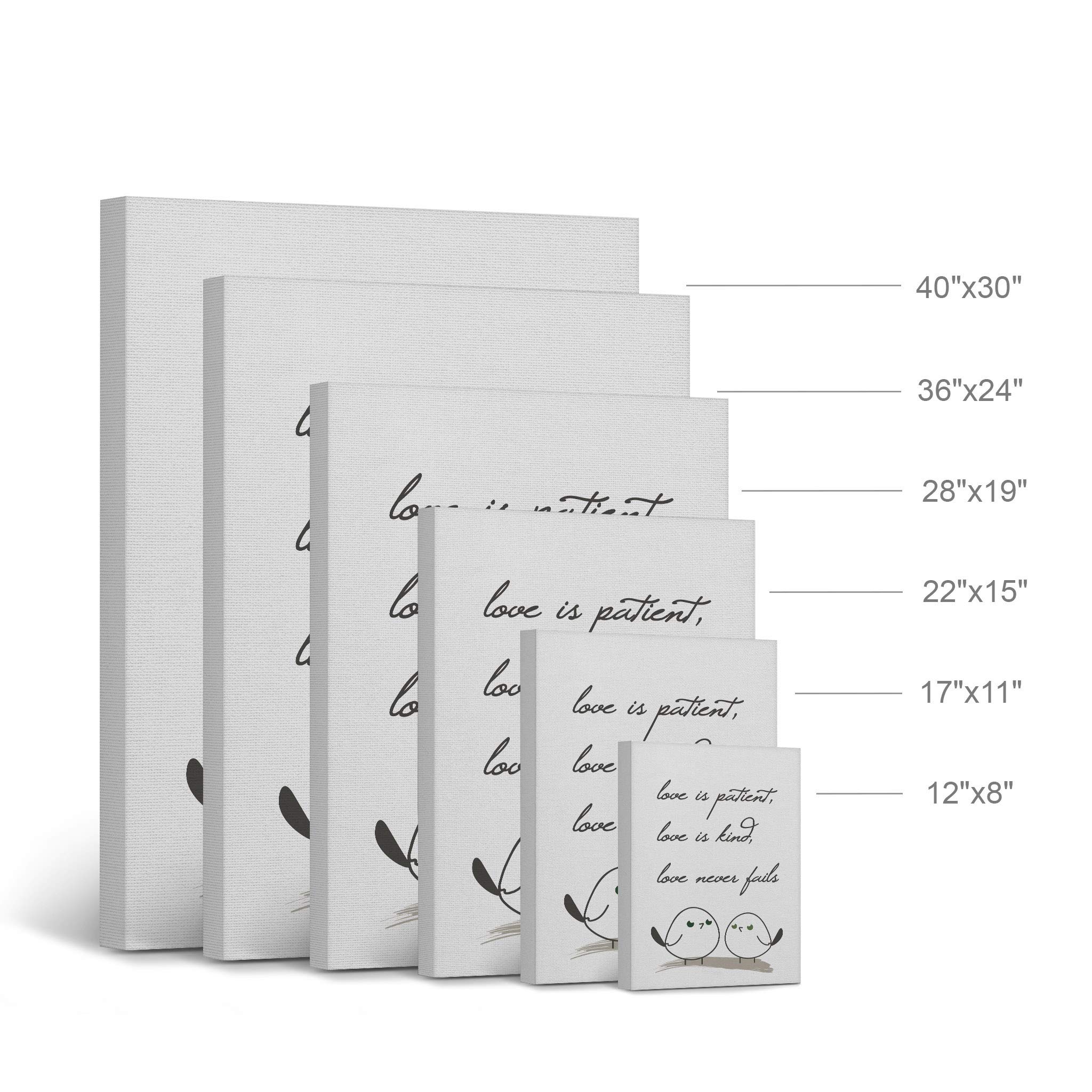 Inspirational 'Love is Patient Love is Kind' Scripture Wall Art Canvas Print - 40x30 Ready to Hang Home Decor for Living Room, Bedroom & Office - Made in USA