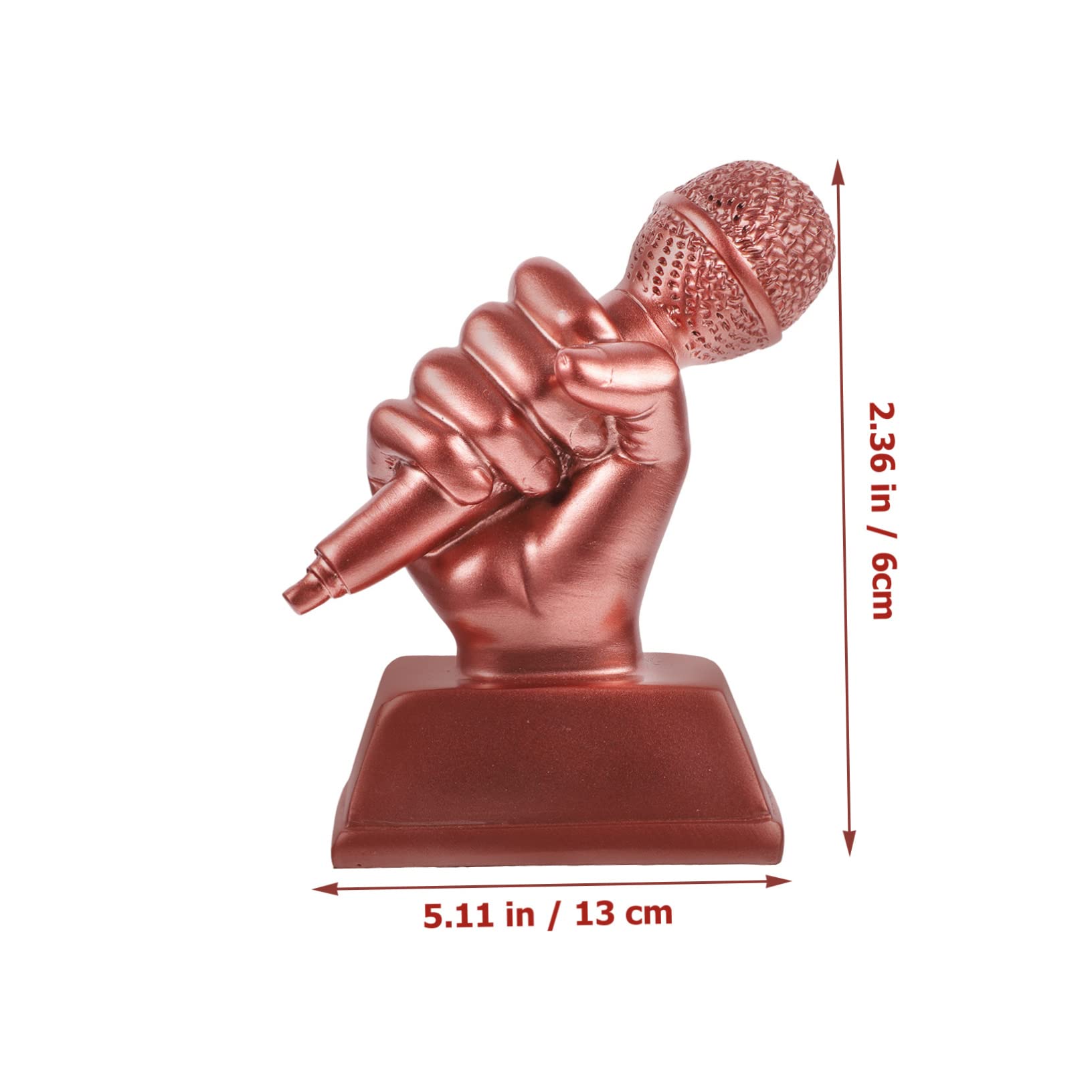 INOOMP 2 Pack Resin Trophy Decorations - Mini Microphone Trophy Awards for Office Desk, Singing Competition Prizes, Student Souvenirs - Perfect for Office Decor, Award Ceremonies & Gift Giving