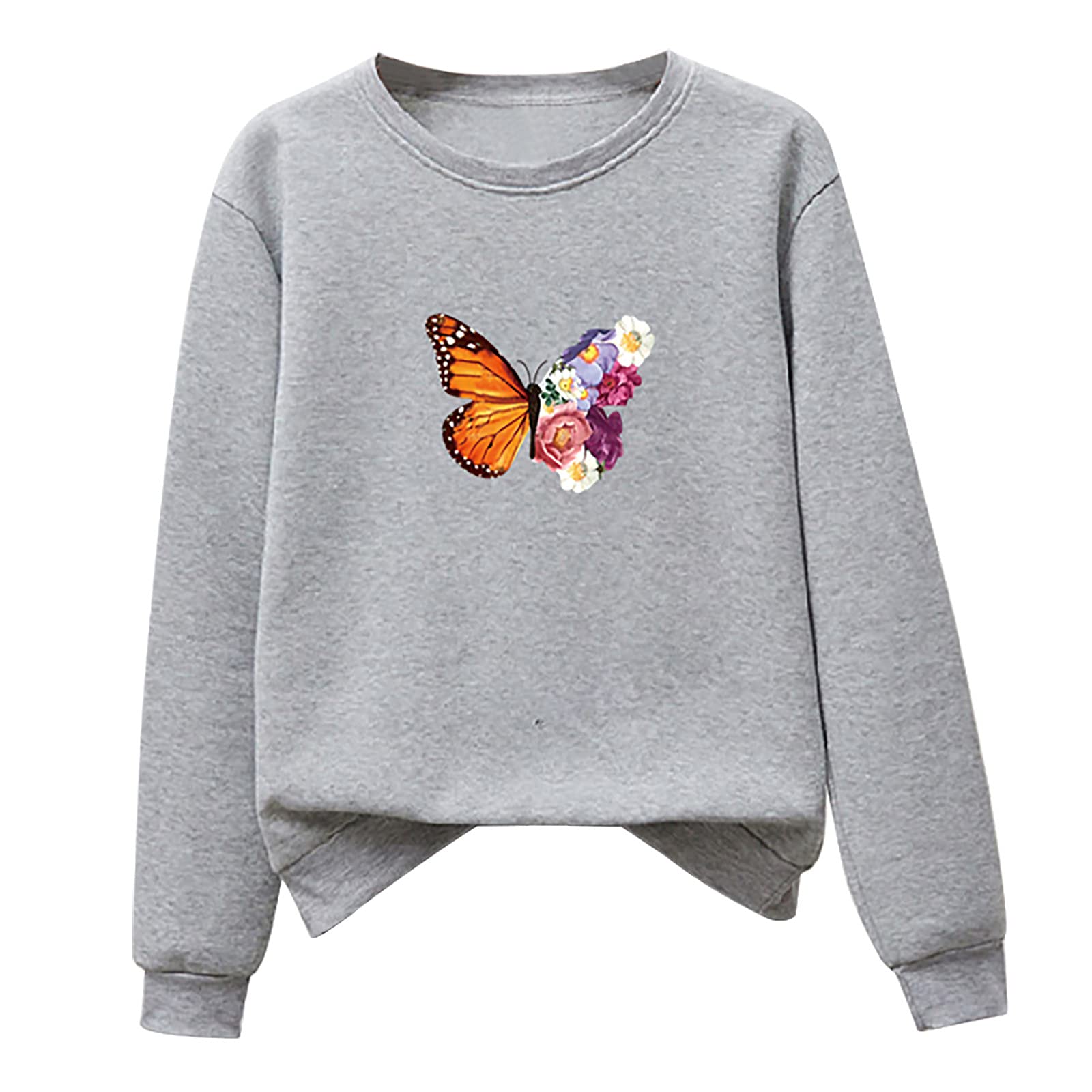 Stylish Women's Long Sleeve Crewneck Graphic Printed Sweatshirts & T-Shirts - Casual Fashion Tops for Everyday Wear, Work & Weekend Outfits