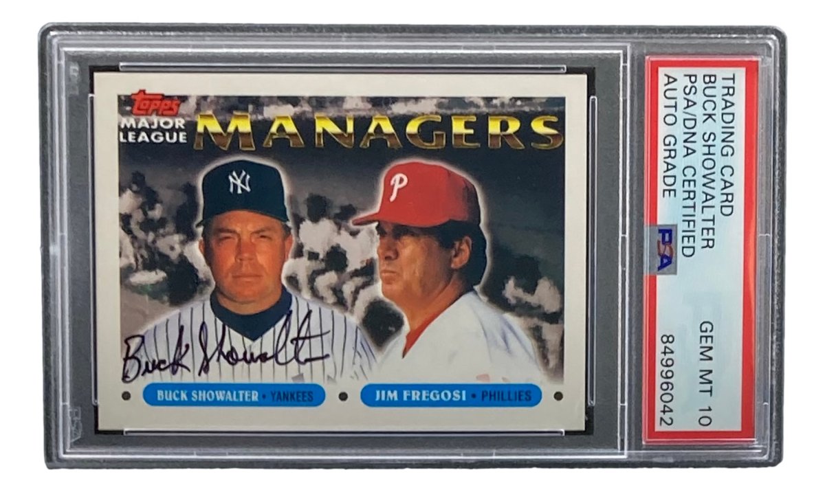 Buck Showalter Autographed 1993 Topps #510 NY Yankees Baseball Card - PSA/DNA Certified Gem Mint 10 - Perfect for Collectors, Yankees Fans & Sports Memorabilia Displays