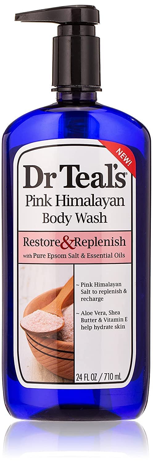 Dr. Teal's Body Wash Gift Set - 2 Pack (24oz Each) with Pink Himalayan & Coconut Oil - Essential Oils & Epsom Salt for Skin Care & Stress Relief - Perfect for Spa Nights & Self-Care Routines