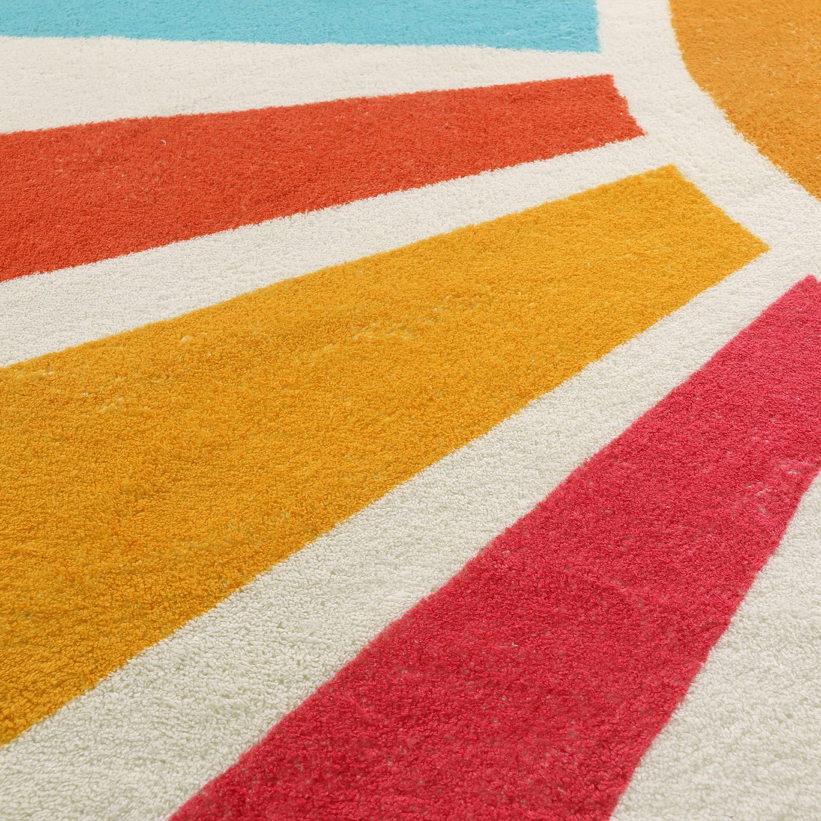 STARUIA 6 Ft Round Boho Rug - Washable Non-Slip Circular Area Rug for Kids Playroom, Bedroom & Classroom | Soft Rainbow Carpet for Nursery, Dorm & Living Room Decor | Boho Chic Home Accent