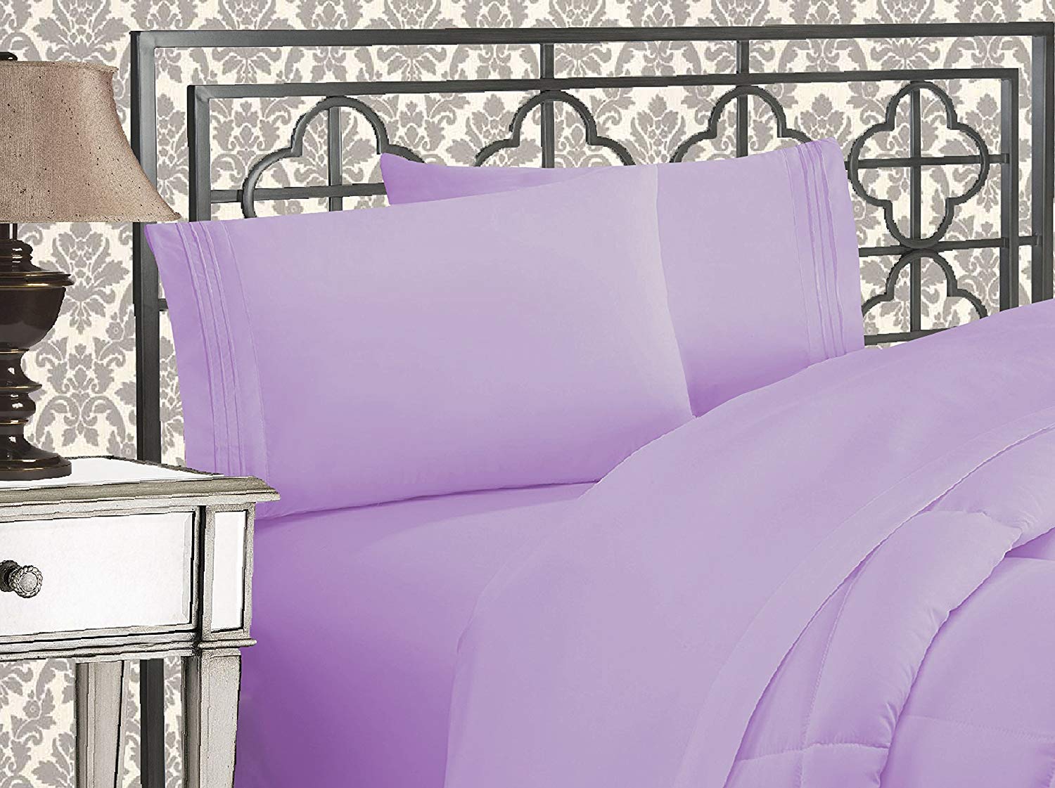 Luxury 1500-Thread-Count 100% Egyptian Cotton Bed Sheet Set - 4-Piece Queen Size with 19
