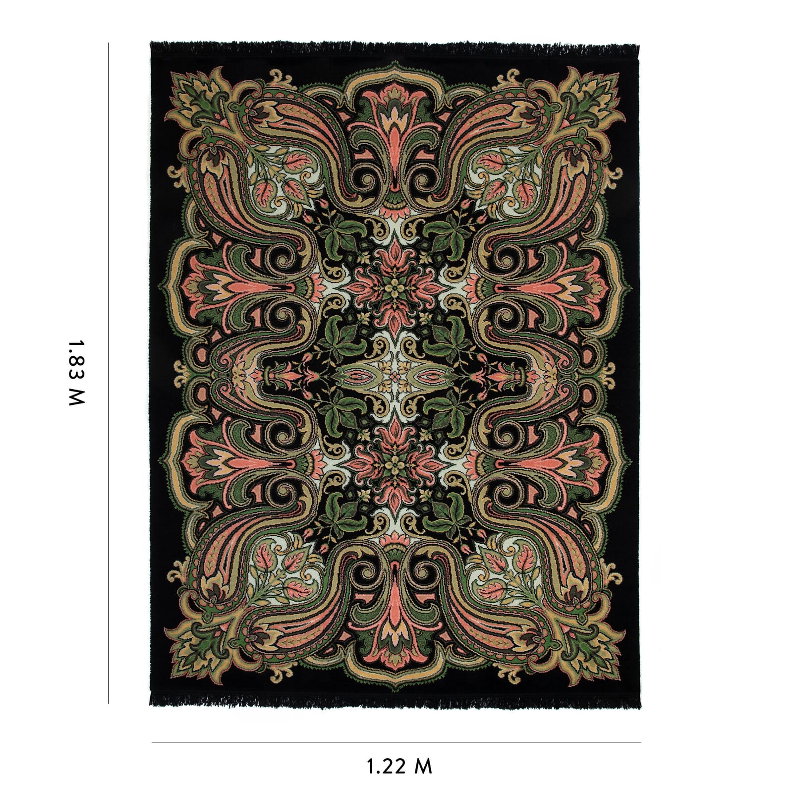 Labyrinth Pattern Black Noir Area Rug - Stylish and Durable for Living Room, Bedroom, or Office Decor