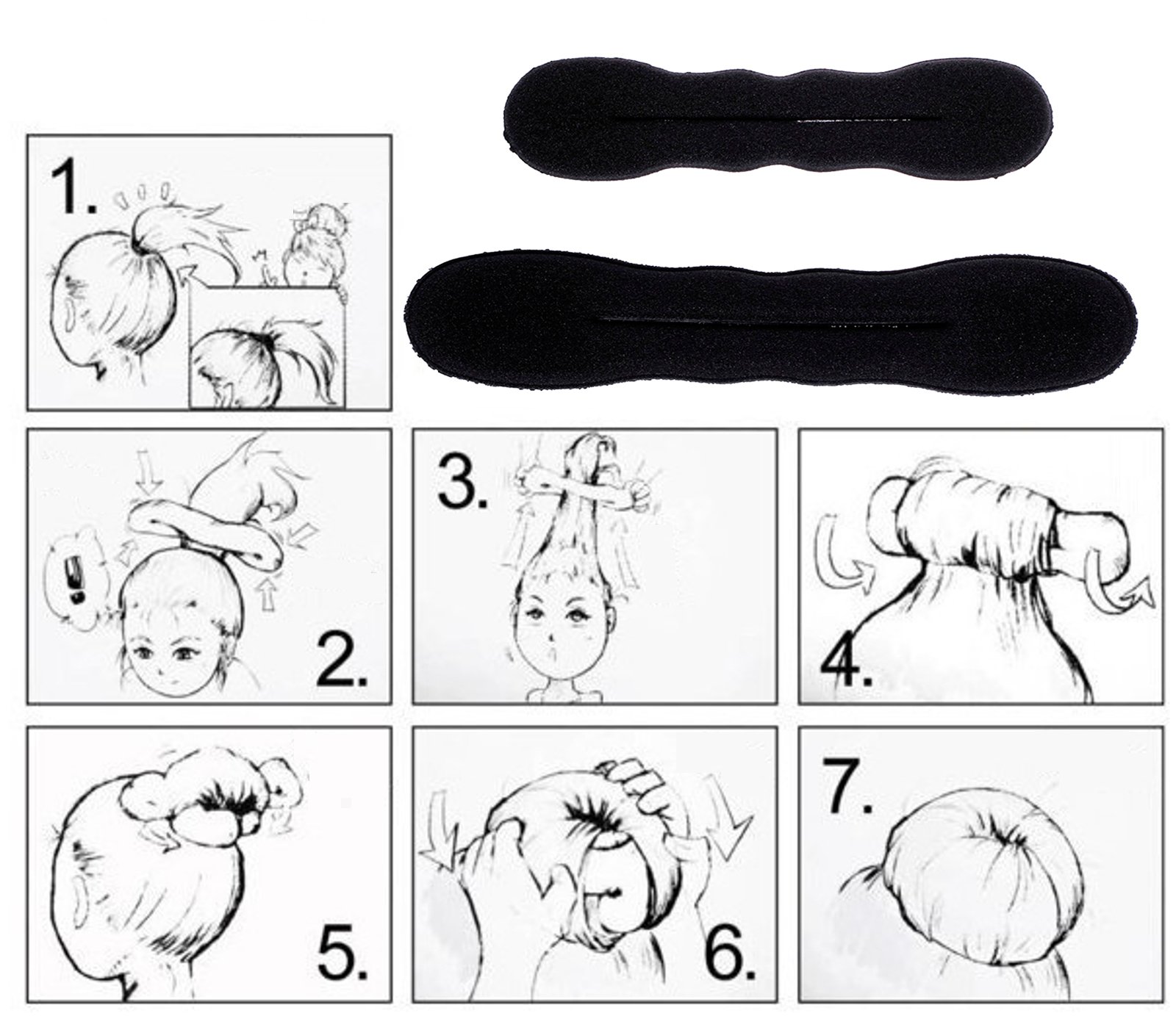GalexiaR™ Professional Hair Styling Sponge Donut Maker Set - French Twist & Bun Maker for Salon & Home Use - Small & Large Size Magic Foam Sponge Combo (Perfect for Updos, Wedding Hairstyles & Daily Looks)