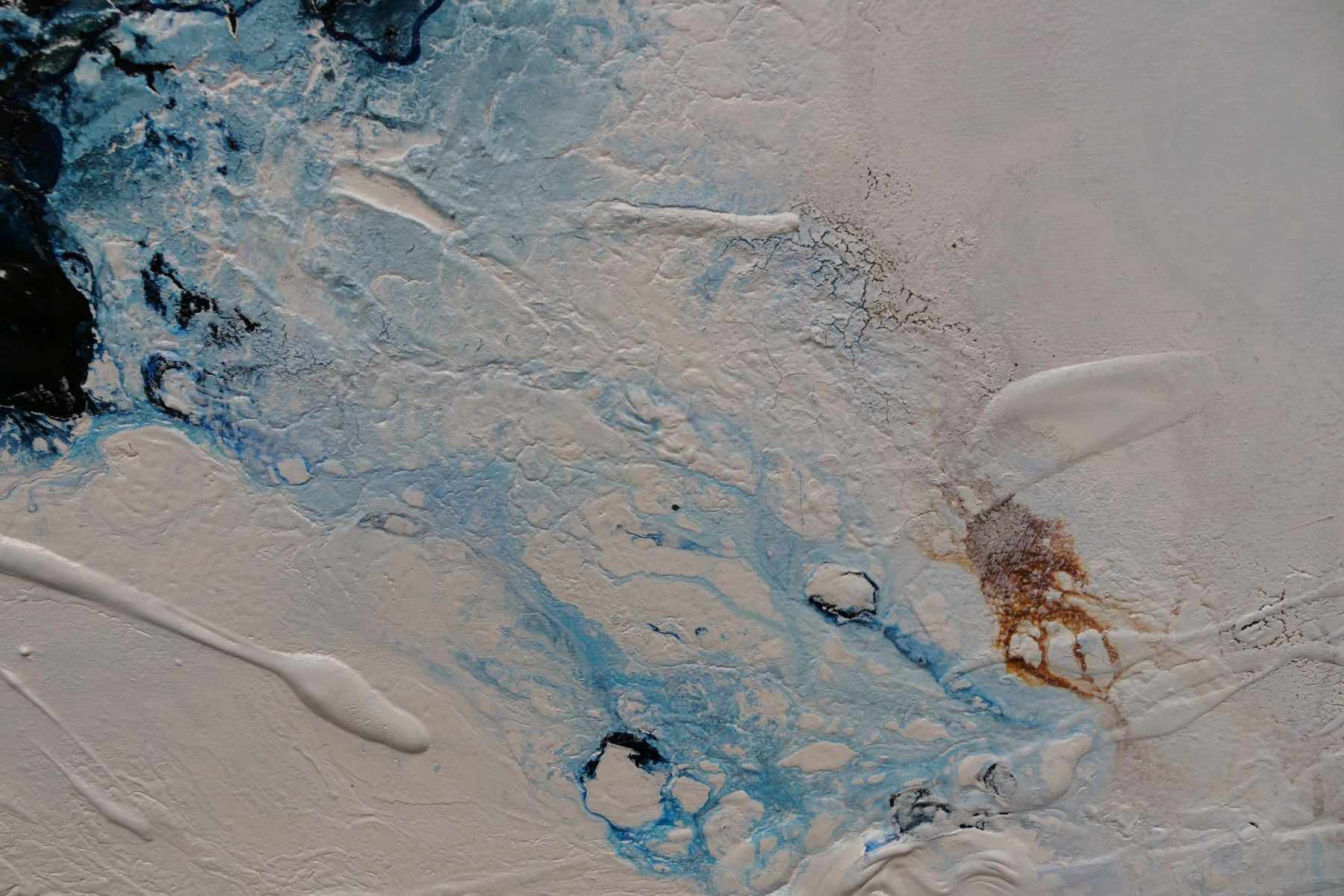 Midnight Oxide 240cm x 100cm Blue Rust Textured Abstract Canvas Art - Modern Wall Decor for Living Room, Bedroom & Office