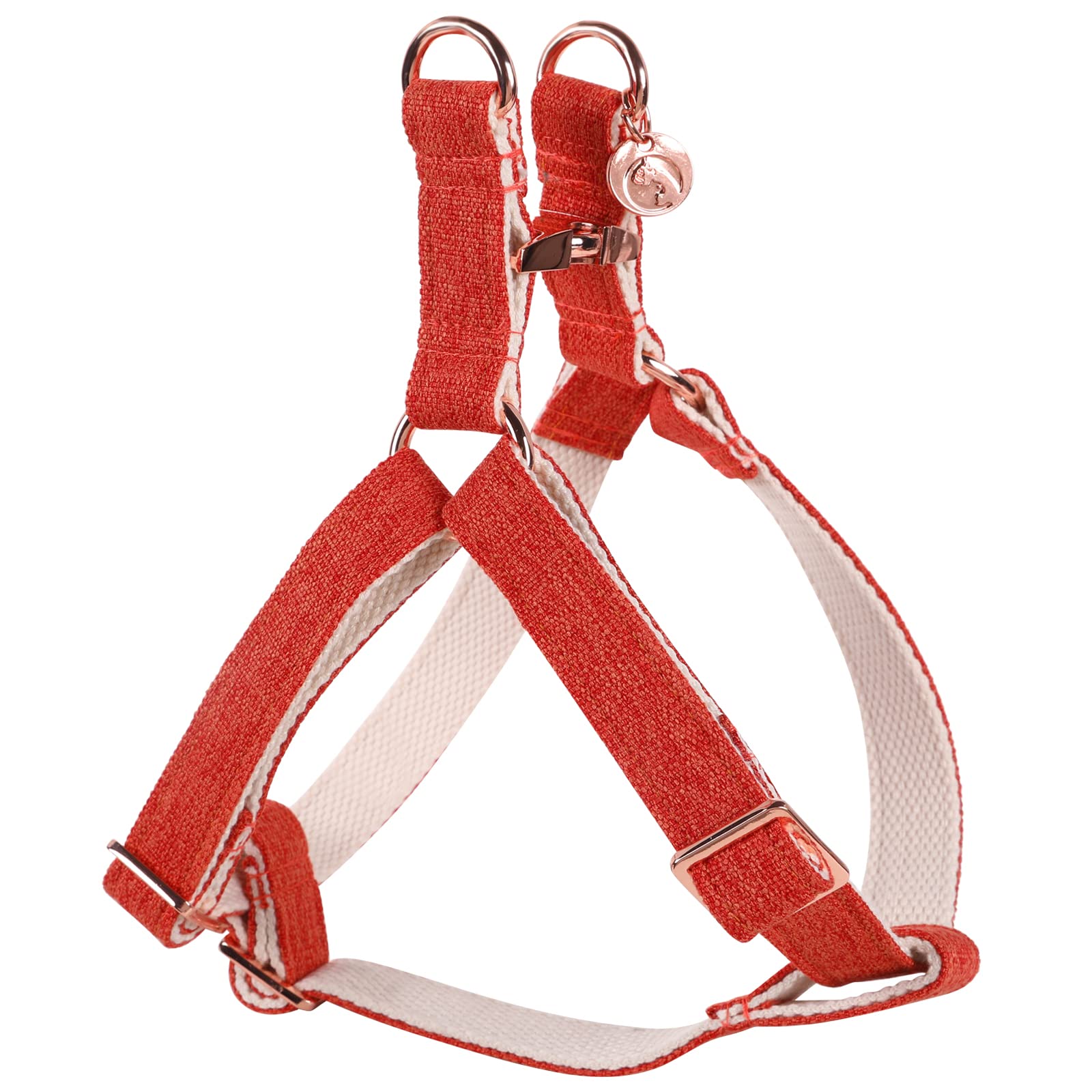 DOGWONG Orange Hemp Dog Harness for Sensitive Skin & Allergies - Adjustable Pet Harness for Small, Medium & Large Dogs - Durable & Comfortable for Daily Walks, Hiking & Outdoor Adventures