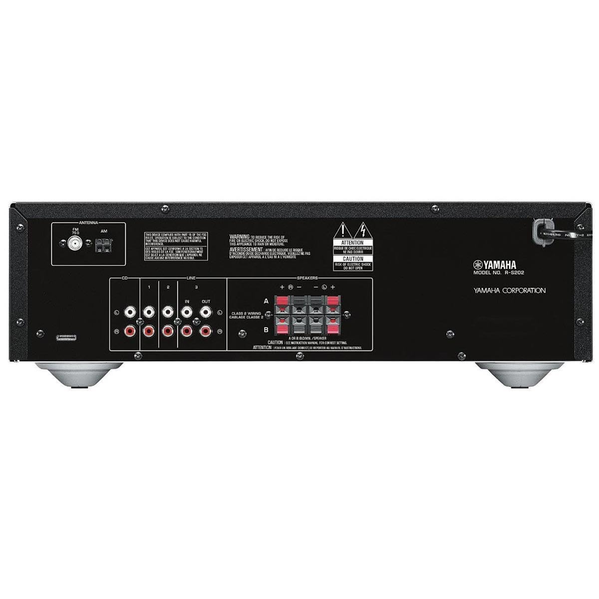 YAMAHA R-S202BL Stereo Receiver with Bluetooth - High Power 2-Channel Home Audio System & 100ft 16 AWG Speaker Wire Cable for Home Theater, Music Streaming, and Wireless Audio Setup