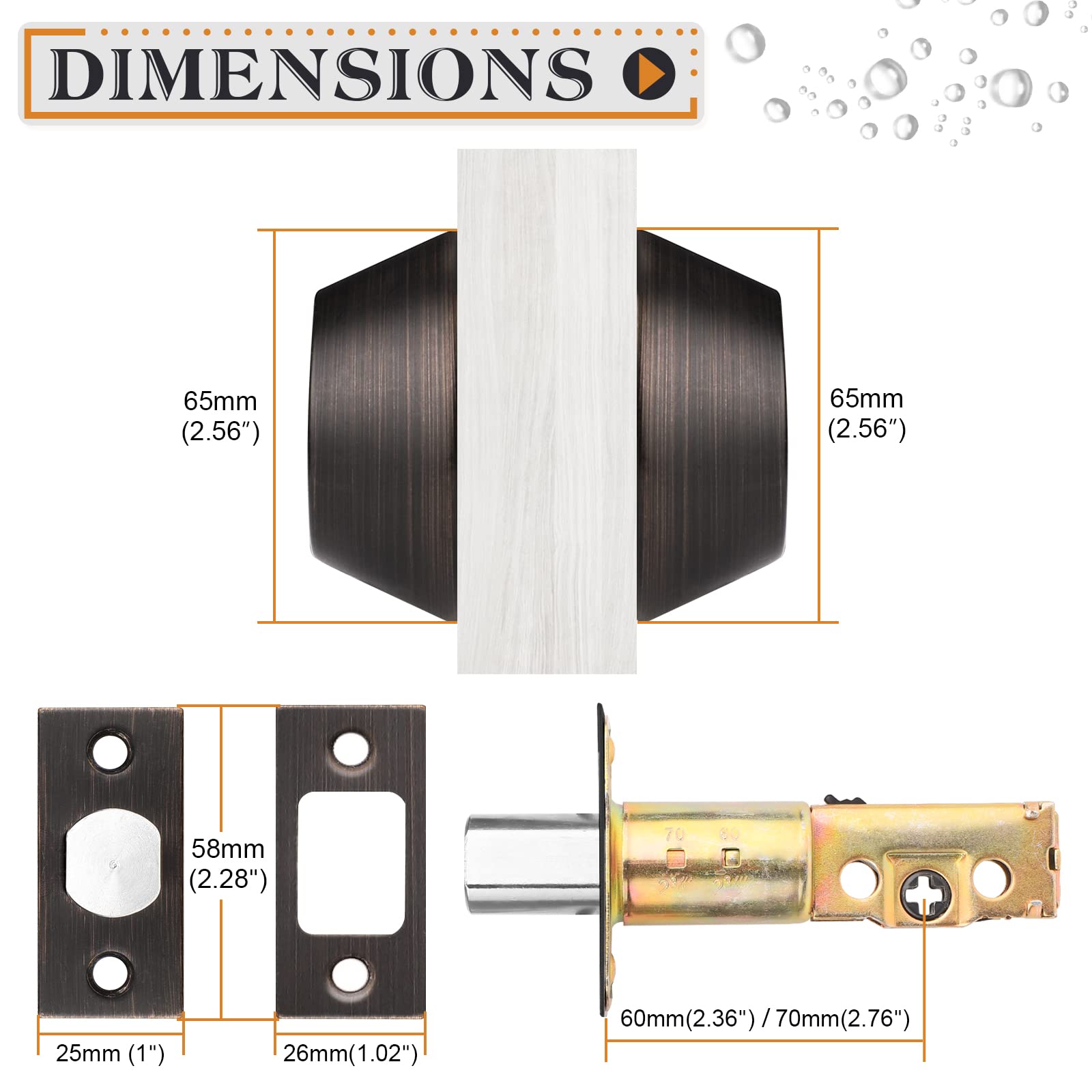 Probrico Oil Rubbed Bronze Round Double Cylinder Deadbolt Lock - 10 Pack Keyed Entry Door Locks for Home Security | Ideal for Front Doors, Back Doors & Rental Properties
