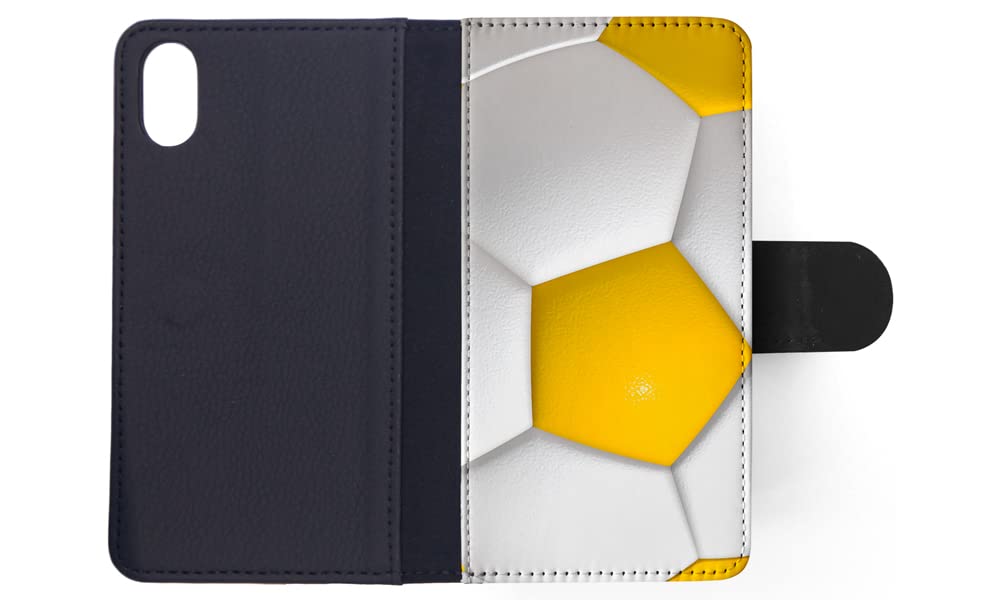 Best Football Soccer Ball 5 FLIP Wallet Phone Case for Apple iPhone X/Xs - Durable Protective Cover with Card Slots for Sports Fans & Outdoor Activities