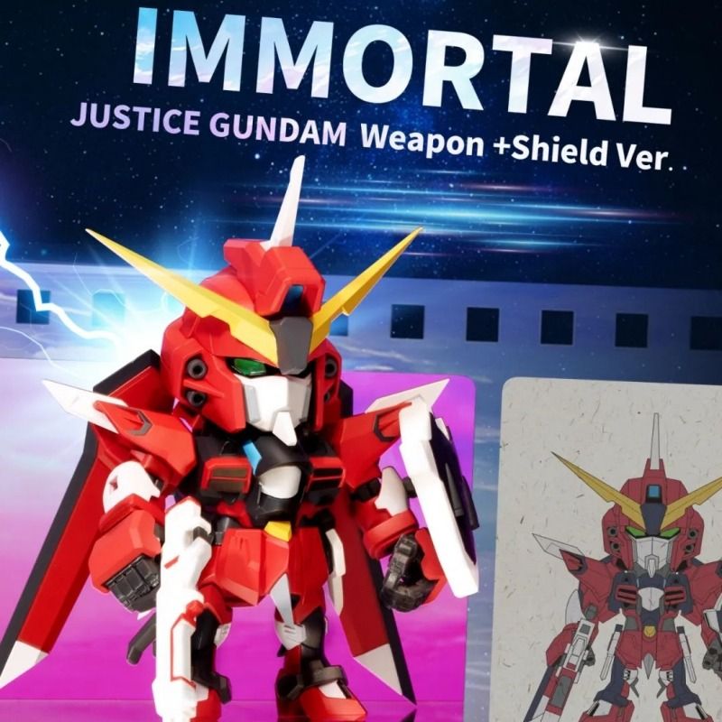 Bandai Gundam Seed Freedom QMSV Mini Rising Freedom & Immortal Justice Gundam Action Figure Set - 8-Piece Collectible Model Kit for Anime Fans | Perfect for Display, Gifts, and Anime Collections