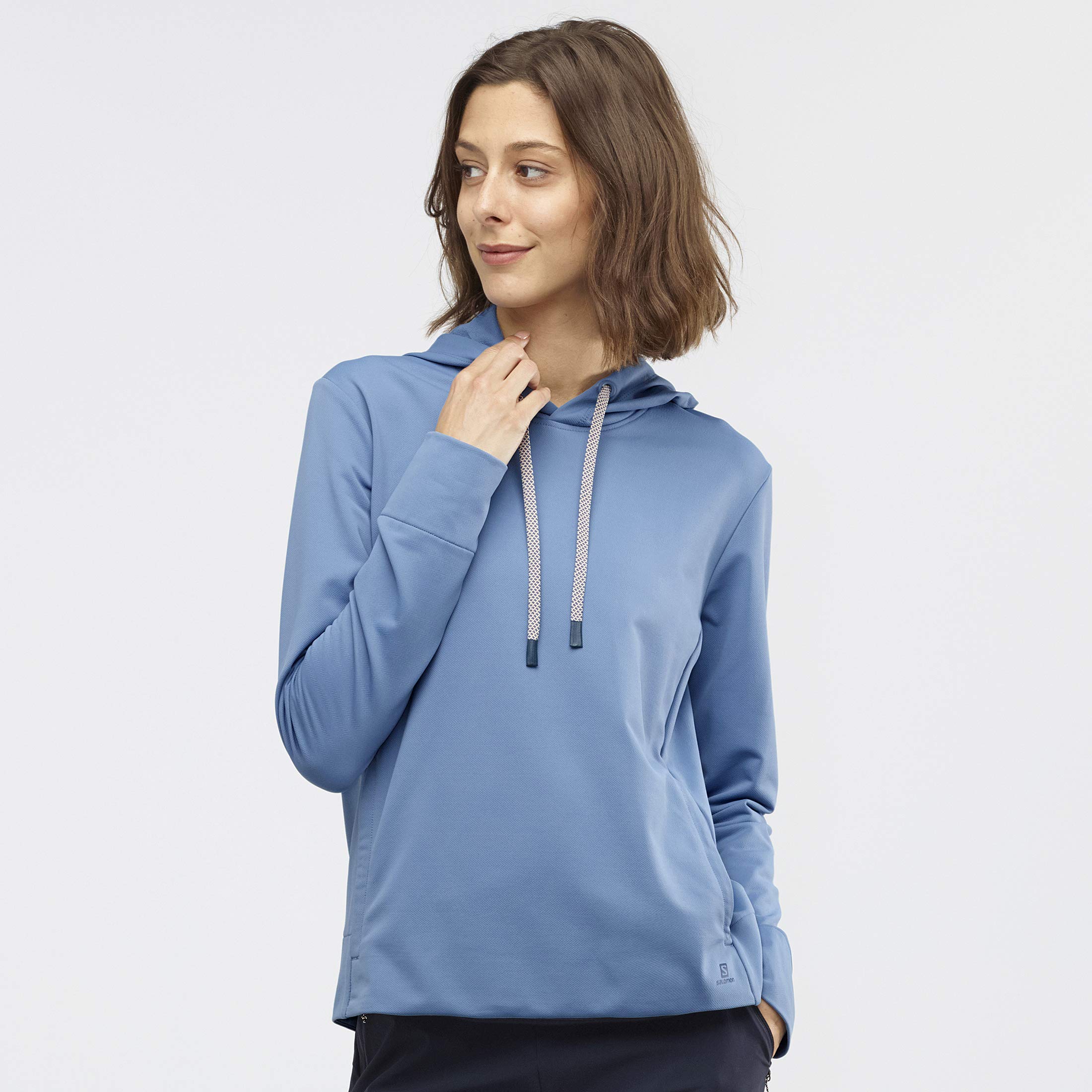 Salomon Women's Standard Comet MID Hoodie W - Lightweight Waterproof Hiking Jacket in Copen Blue (Size L) | Perfect for Outdoor Adventures, Camping & Trail Running