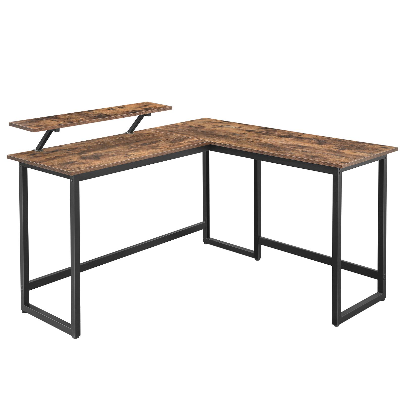 VASAGLE L-Shaped Computer Desk with Monitor Stand - 55.1
