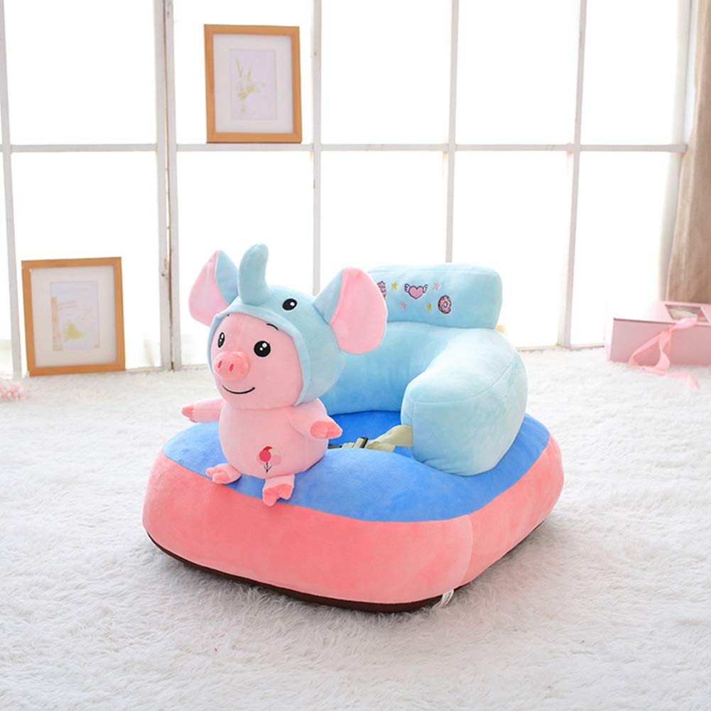 Soft Infant Baby Support Seat with Travel Pillow - Plush Sitting Chair & Nursery Protector for Newborns - Perfect for Home, Car, and Travel Use