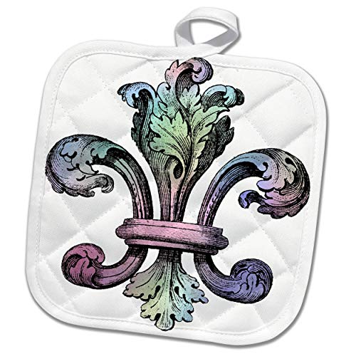 Pretty Pastel Ornamental Fleur De Lis Illustration Graphic Image