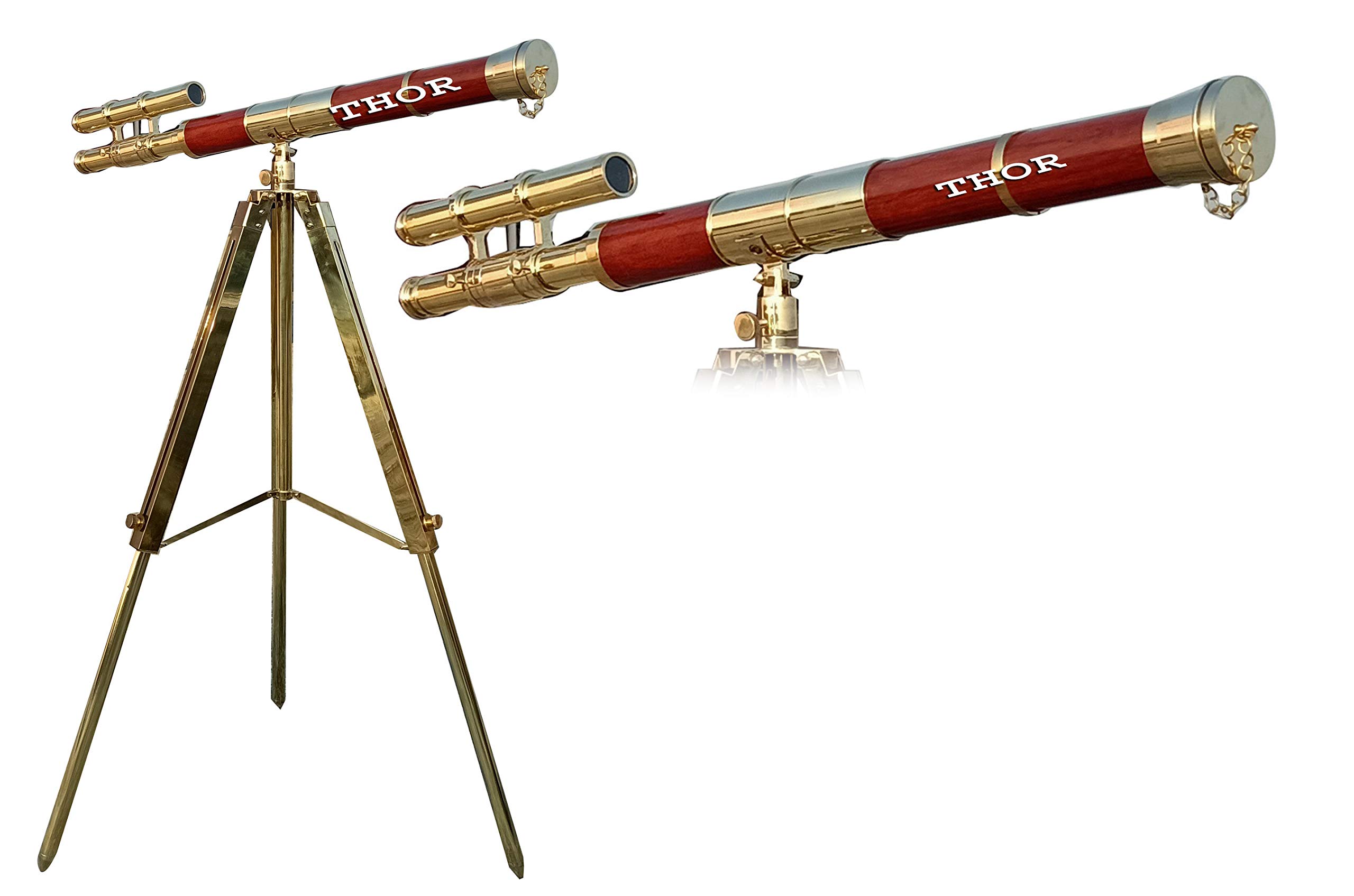 Antique Brass Nautical Royal Navy Telescope with Tripod Stand - Vintage Maritime Decor for Home, Office & Gifts - Perfect for Nautical Themed Rooms, Collector's Display & Unique Home Decor