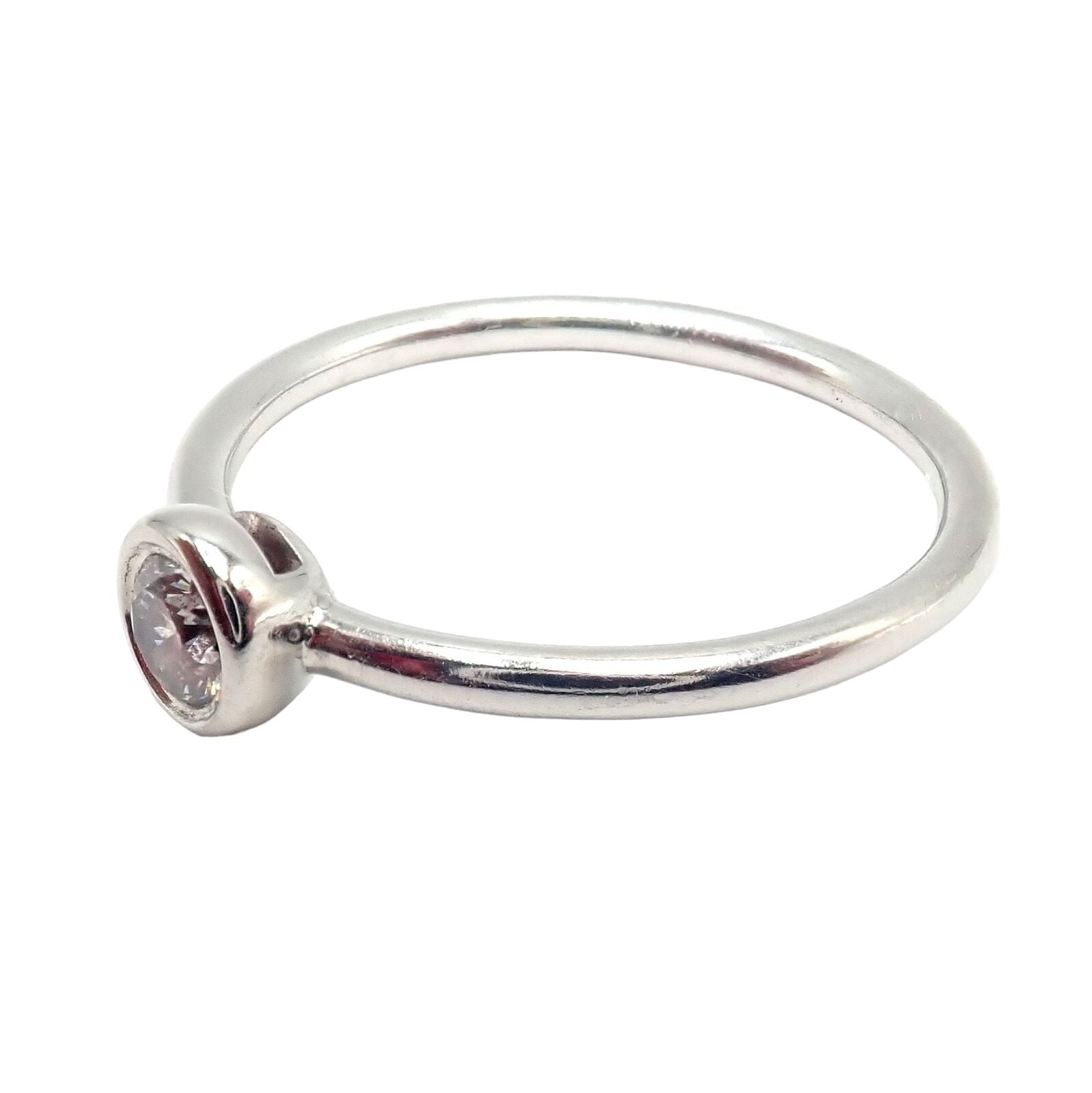 Tiffany & Co Platinum 0.12 Carat Diamond Engagement Stacking Ring - Size 5.75 - Perfect for Proposals, Weddings & Anniversary Gifts