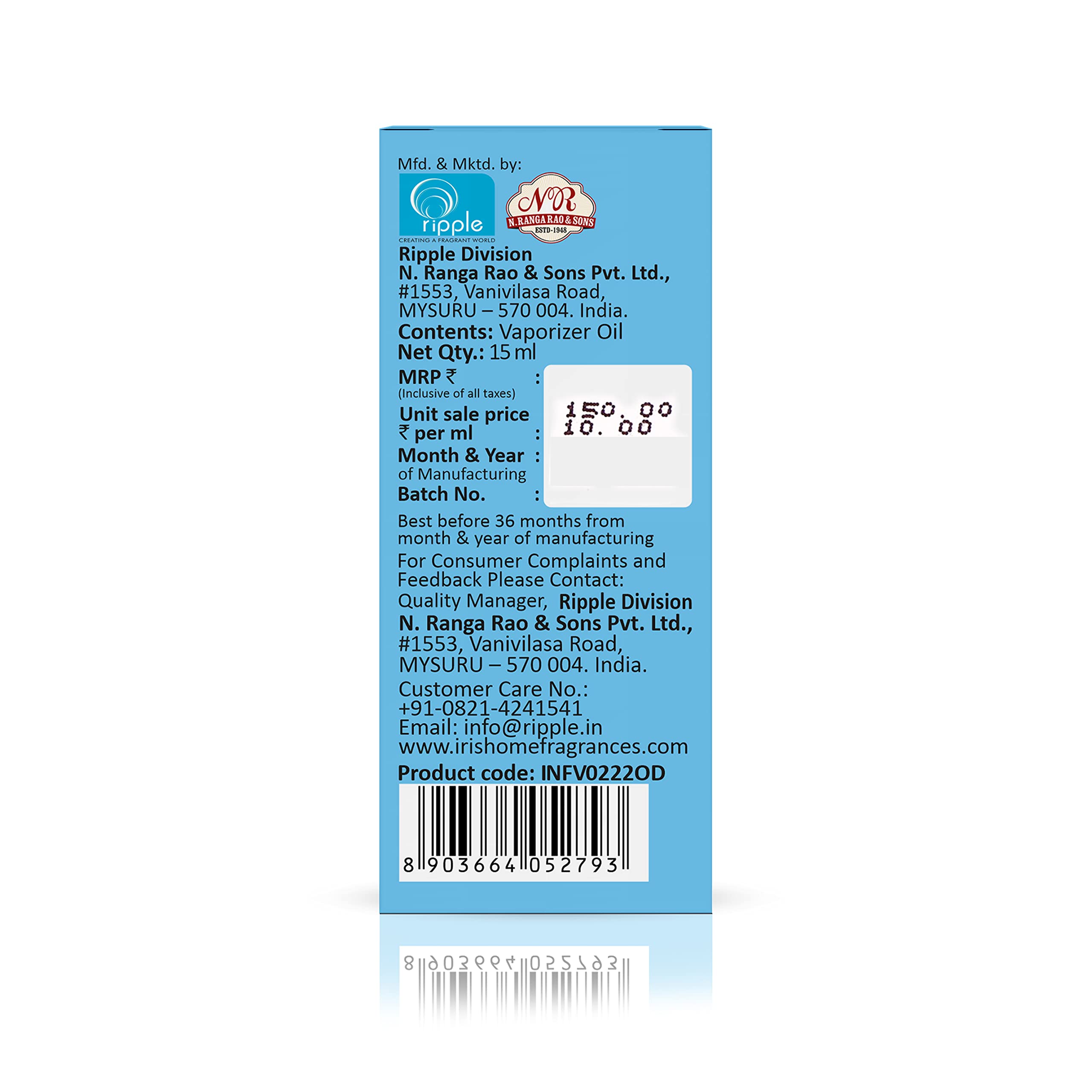 IRIS Ocean Dream Vaporizer 15ml Essential Oil - Portable Aromatherapy for Relaxation, Stress Relief & Home Fragrance