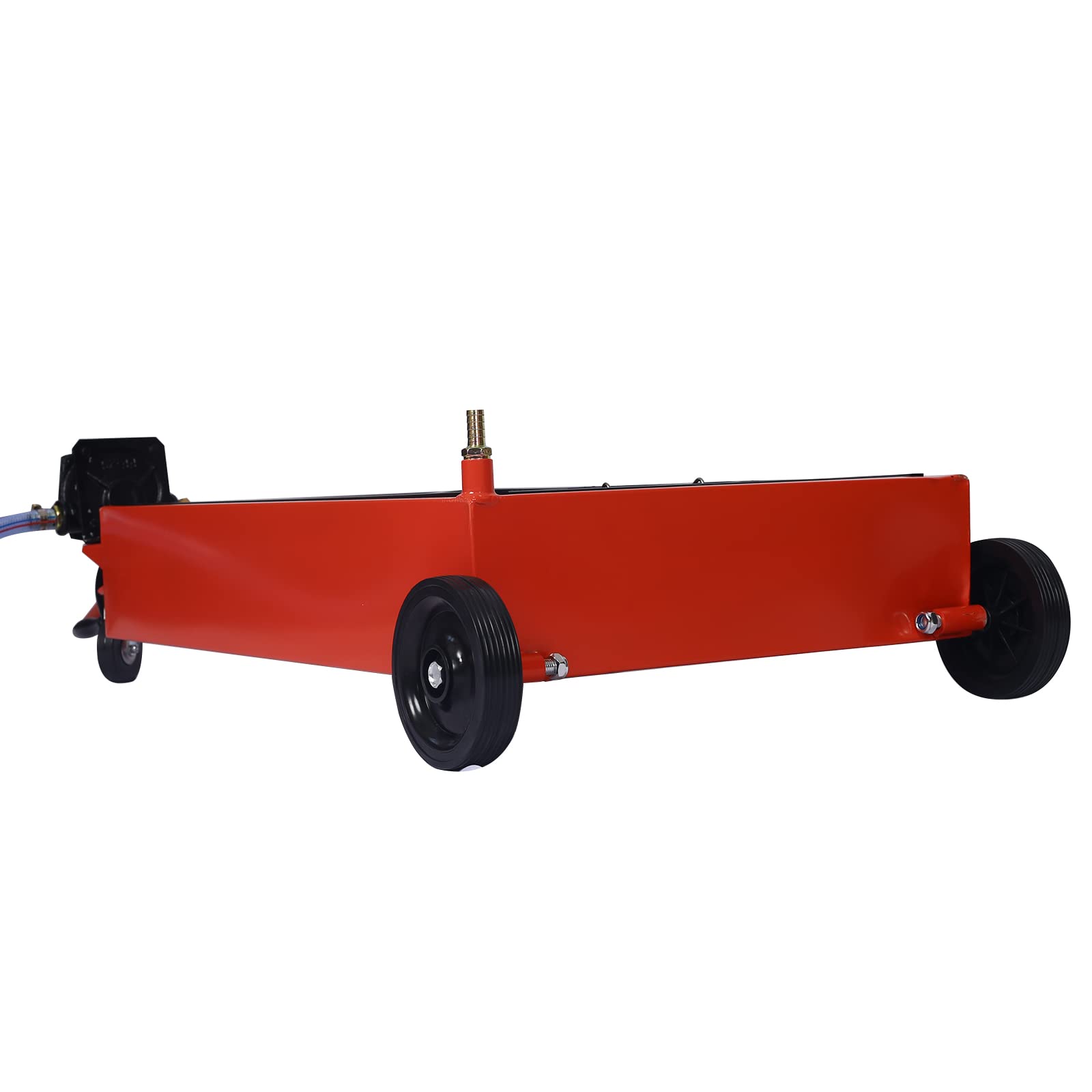 **Goujxcy 17-Gallon Low-Profile Oil Drain Pan with Pump - Portable Waste Oil Change Caddy for Trucks & Cars (Red) - Ideal for DIY Oil Changes & Garage Maintenance**