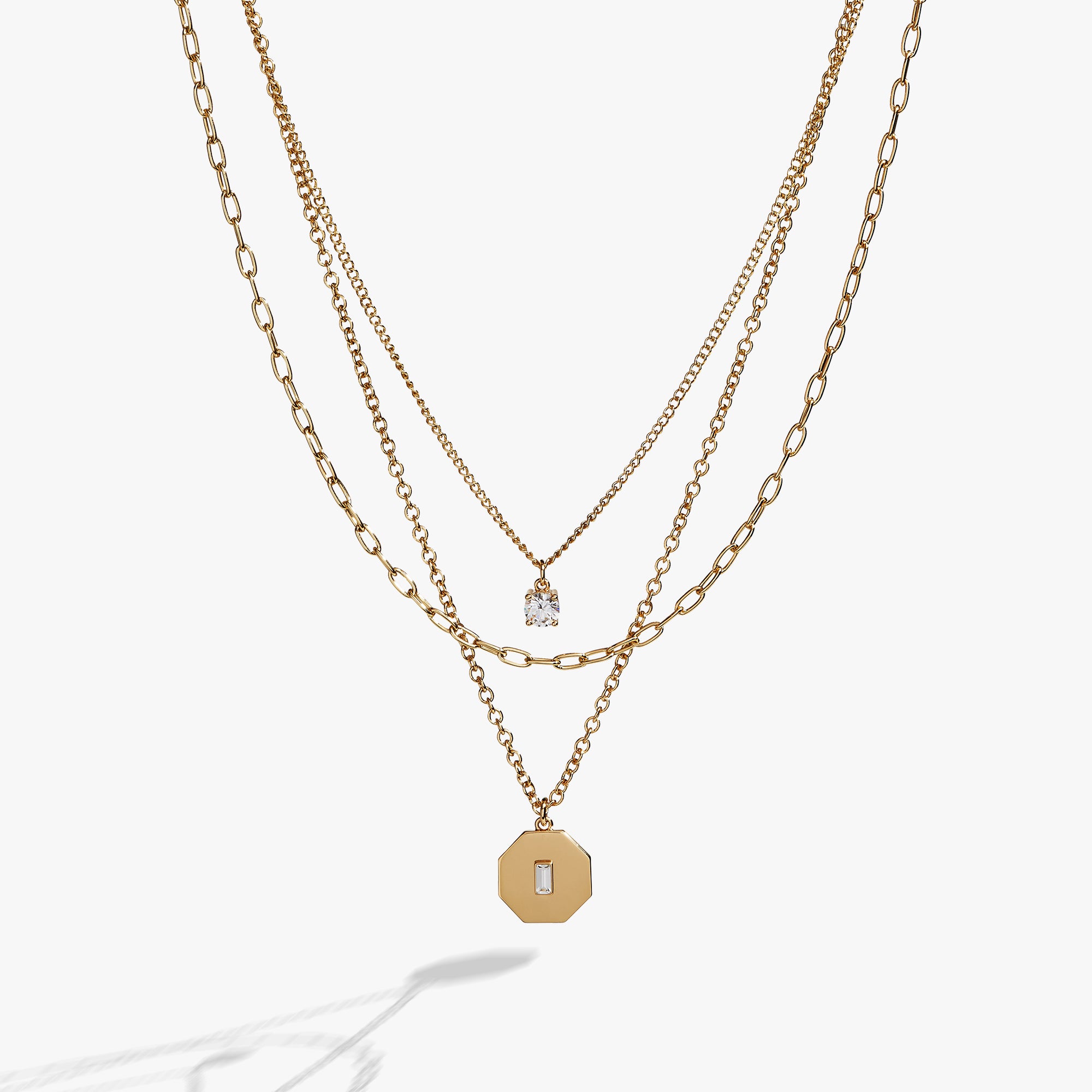Elegant Crystal & Chain Layered Necklace for Women - Dainty Layering Jewelry for Everyday Wear, Date Night & Special Occasions