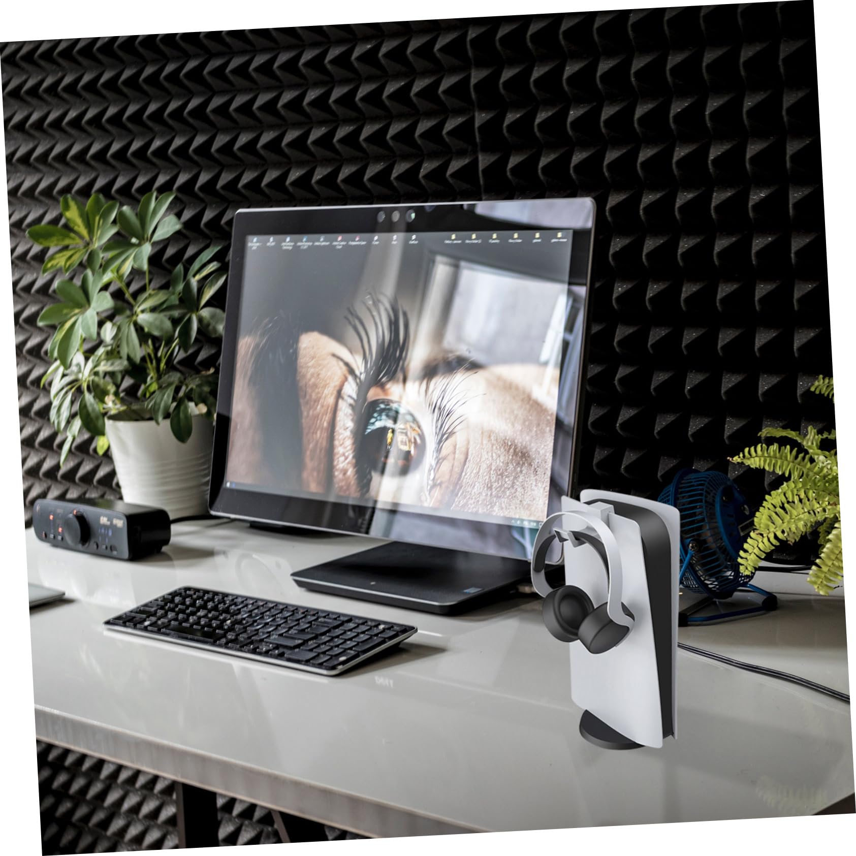OSALADI Headset Stand - 2 Pack Durable Gaming Headphone Hanger with Mini Console Accessory | Perfect for Home, Office & Gaming Setup | Organize & Display Headsets on Desk, Wall or Shelf