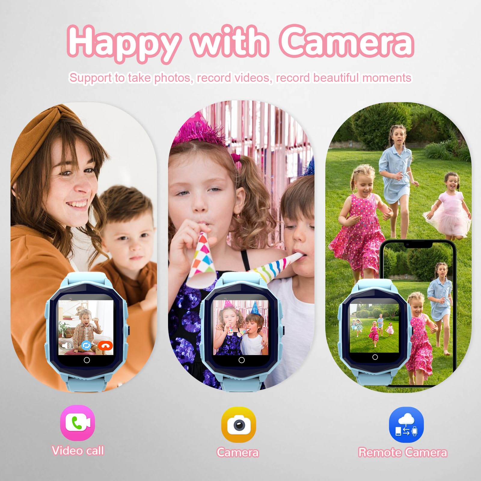 Wonlex 4G Kids Smart Watch with GPS Tracker, Video Call, Camera & SOS Emergency - 1.4 Inch Unlocked Children's Smartphone Watch - Perfect Birthday Gift for Boys & Girls Ages 3-10 - Ideal for School, Outdoor Play & Family Safety Tracking