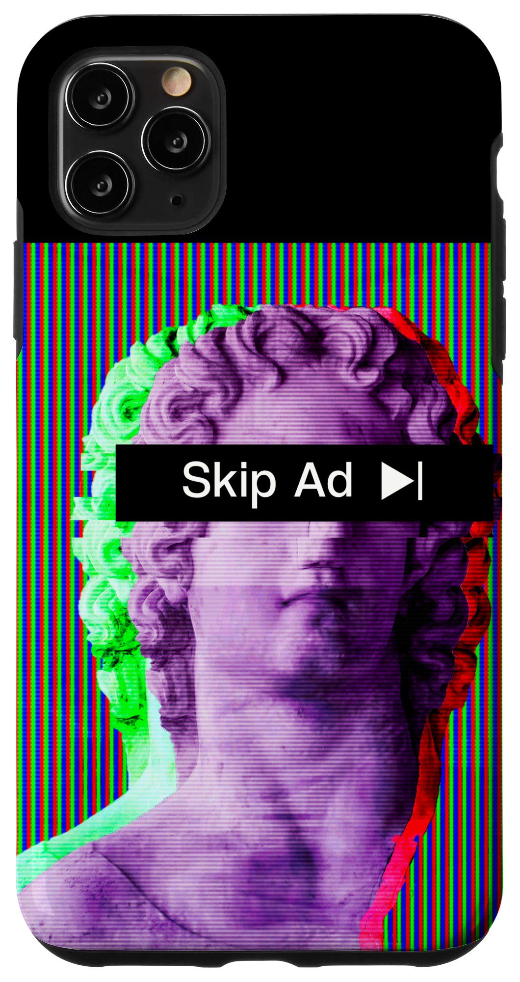 iPhone 11 Pro Max Case - Aesthetic Vaporwave Design, Anti-Skip Ad Meme Phone Cover - Perfect for Social Media Lovers & Online Advertising Enthusiasts