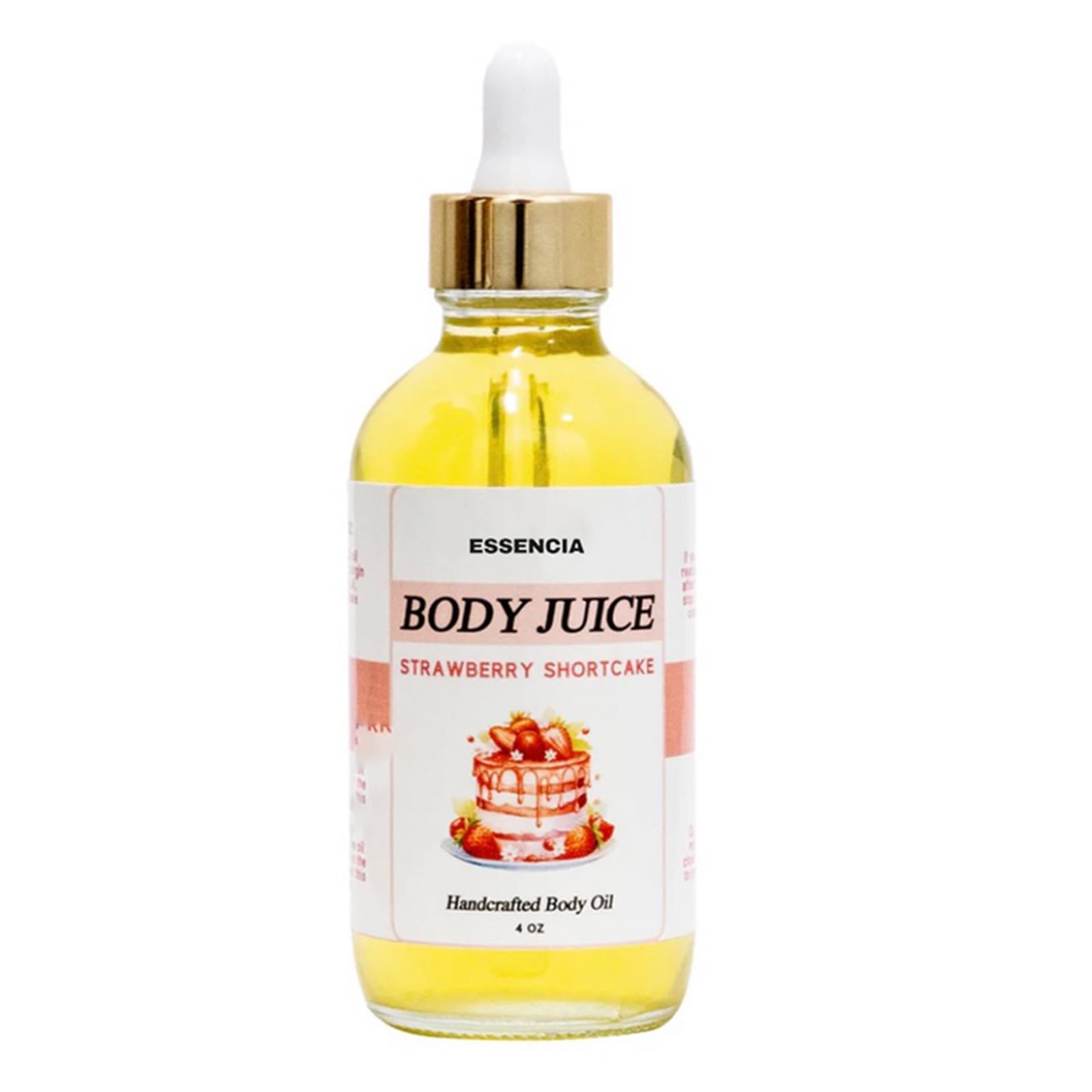 Essencia Strawberry Scented Body Oil for Women - Handcrafted Moisturizing Body Juice with Natural Fragrance - Perfect for Dry Skin Care, Massage & Aromatherapy Relaxation