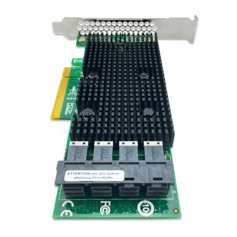 9400-16i 12Gbps PCIe 16-Port SATA/SAS HBA IT Mode Controller Card - Supports NVMe & HDD for Server Storage Expansion & Data Center Applications