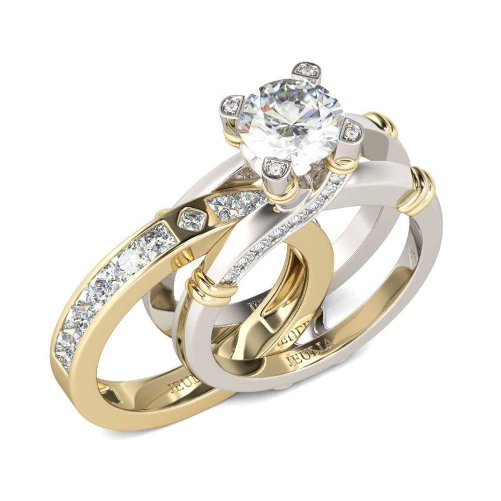 Jeulia Diamond Band Rings for Women - Sterling Silver CZ Interchangeable Ring Sets, Wedding, Engagement, Anniversary, Promise, Bridal Jewelry - Perfect for Proposals, Bridal Parties, and Special Occasions