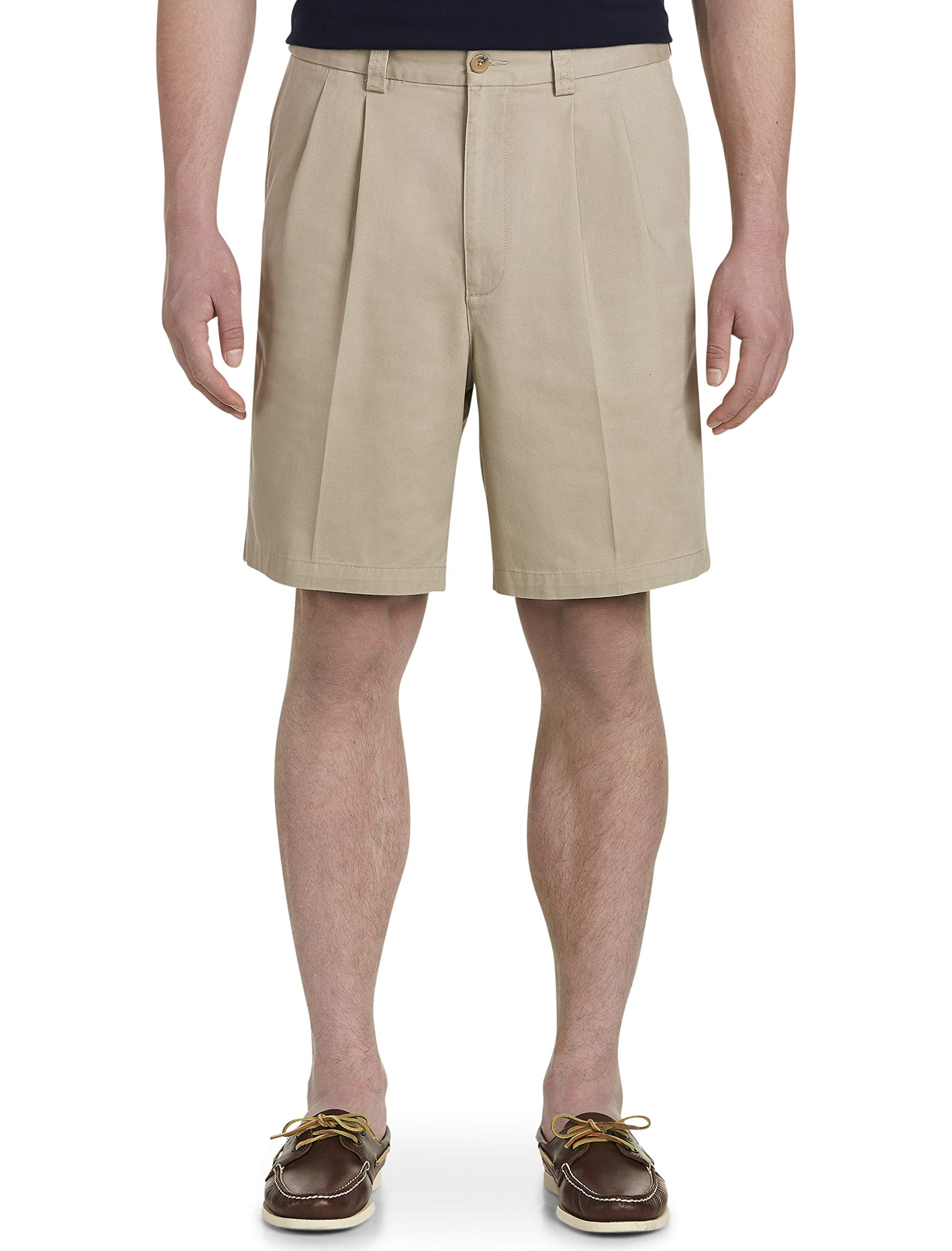 DXL Big and Tall Waist-Relaxer Pleated Shorts for Men | Comfortable Stretch Fabric | Relaxed Fit Casual & Work Shorts | Perfect for Summer, Travel & Office Wear