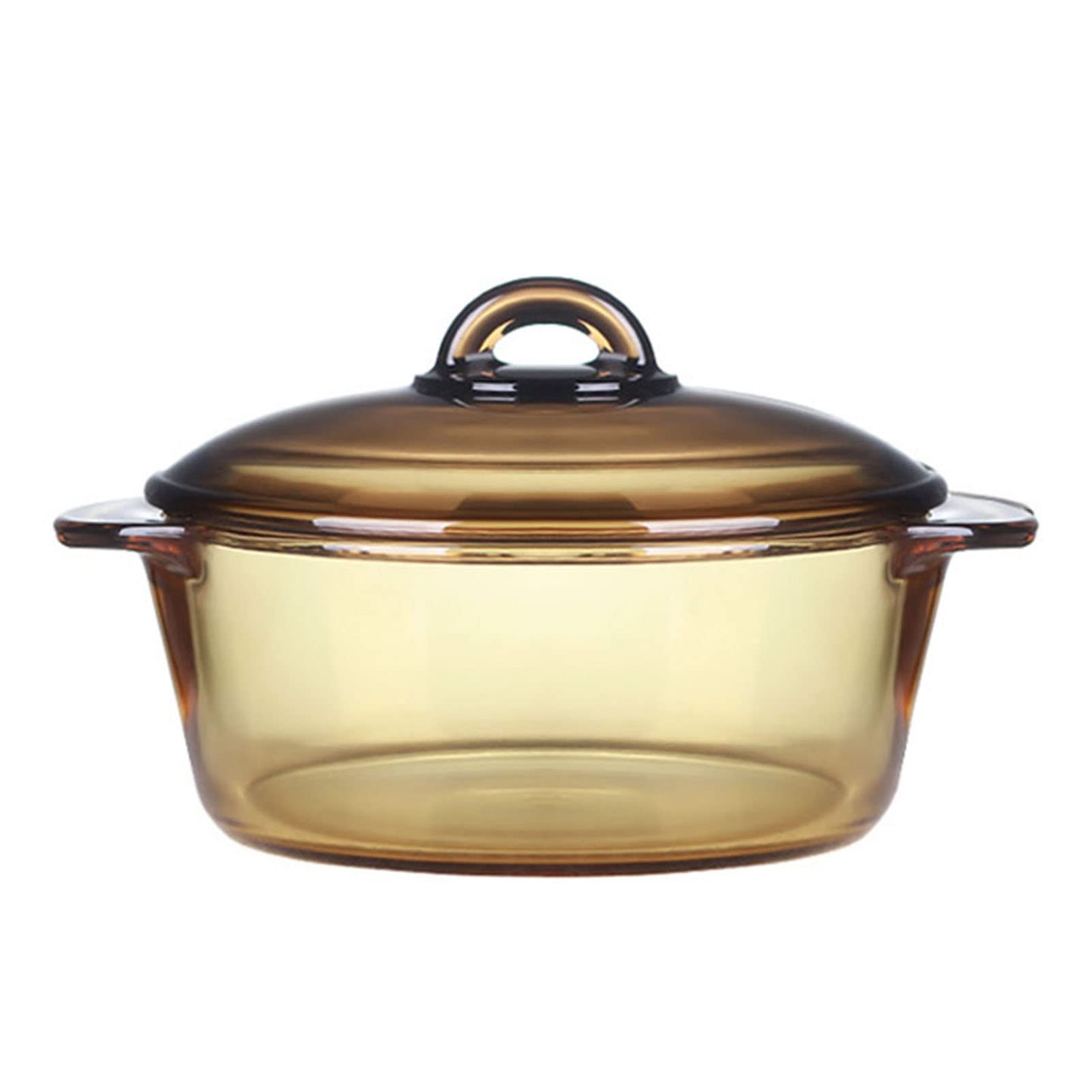 Heat Resistant Clear Glass Saucepan with Lid - 1L Round Microwave Safe Cookware for Stovetop, Oven & Kitchen Use - Perfect for Cooking, Baking & Serving Soups, Stews & Casseroles