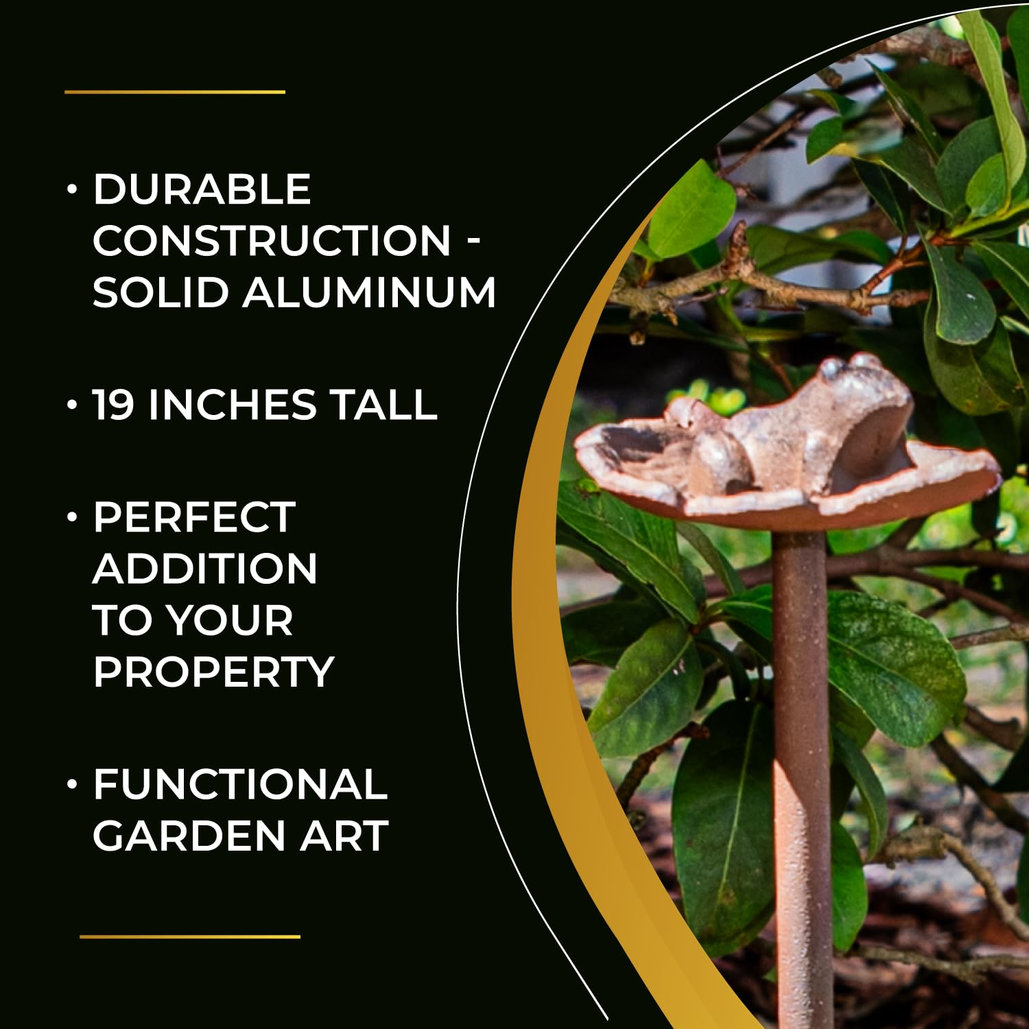 5-Pack Heavy Duty Solid Aluminum Garden Hose Guides - 19 Inch Tall Decorative Hose Stakes for Flower Beds, Plants & Landscaping - Perfect Yard Accessory to Protect Your Garden & Organize Hoses