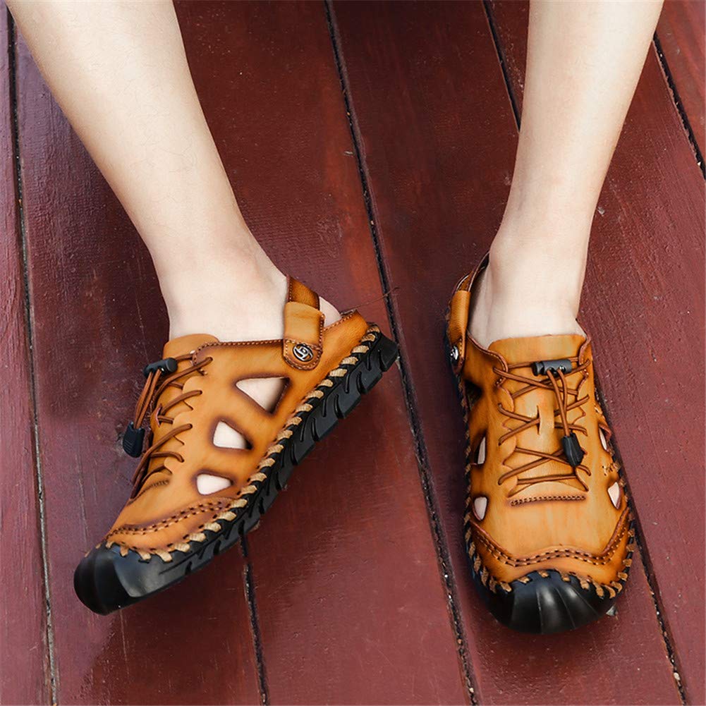MizHome Men's Anti-Collision Toe Sandals - Slip-On Outdoor Hiking Shoes with Arch Support - Lightweight & Comfortable for Walking, Camping, and Beach Activities