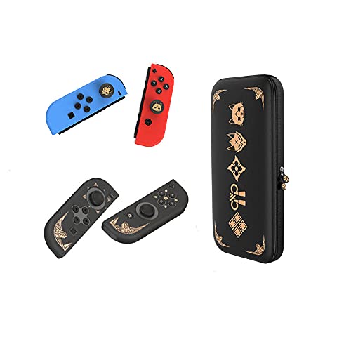 Monster Hunter Rise Nintendo Switch Joy-Con Cover Set - 3-in-1 Protective Case with Carry Bag & Button Covers for Gaming, Travel & Home Entertainment