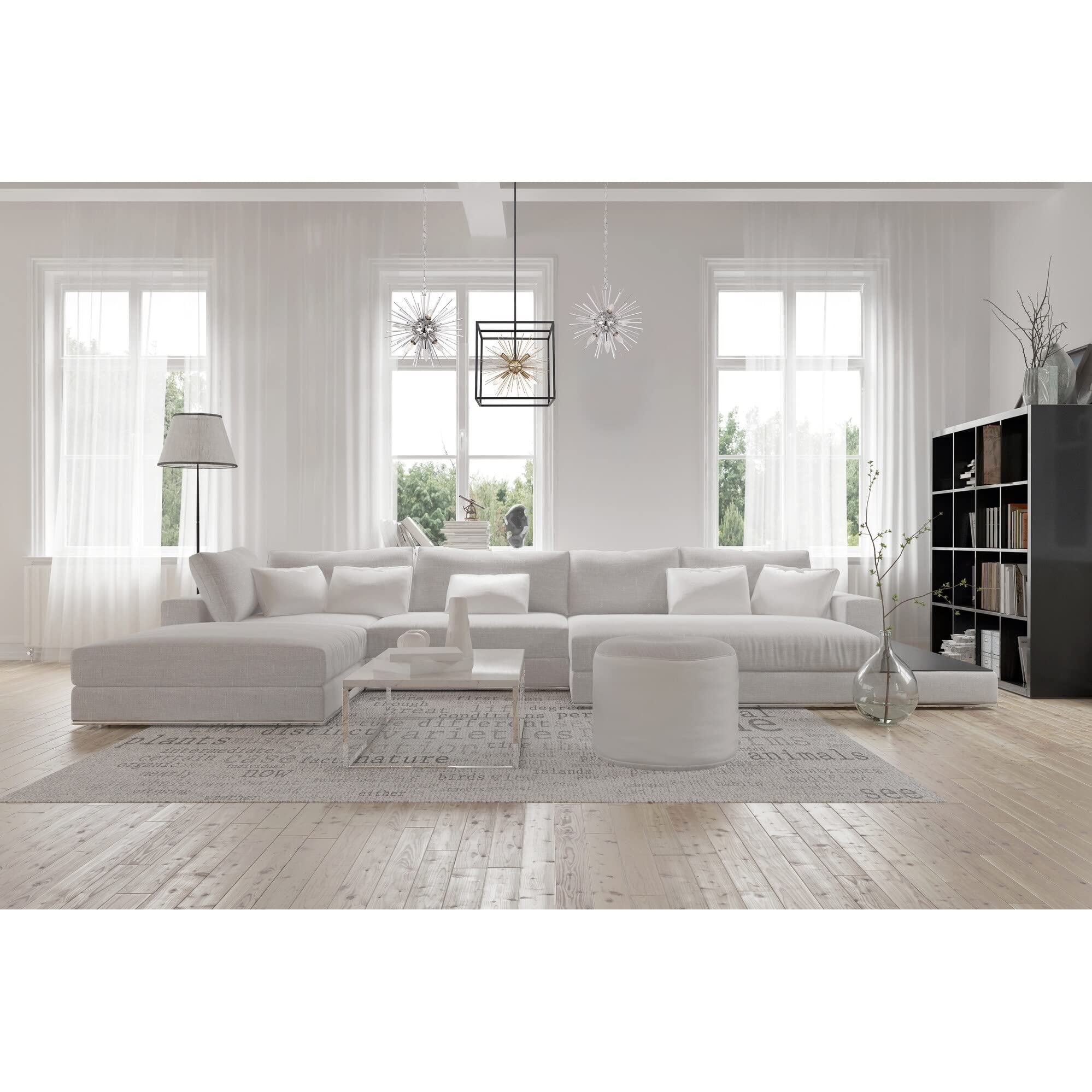 Nuvo 60/6993 Cirrus 8-Light Chandelier in Polished Nickel with Glass Rods - Elegant Dining Room Lighting for Modern Home Decor