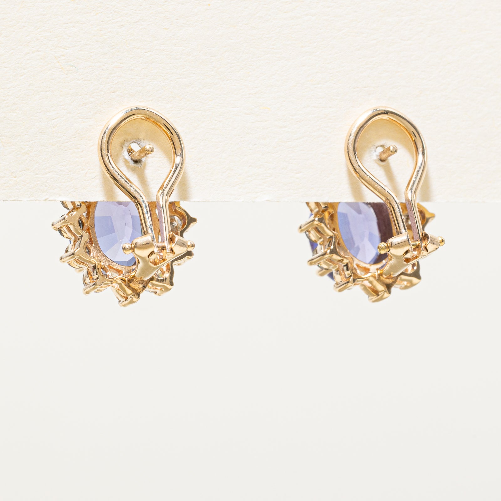 Exquisite 5.00ctw Tanzanite & 1.20ctw Diamond Petal Stud Earrings - Elegant Jewelry for Women, Perfect for Weddings, Anniversaries & Special Occasions